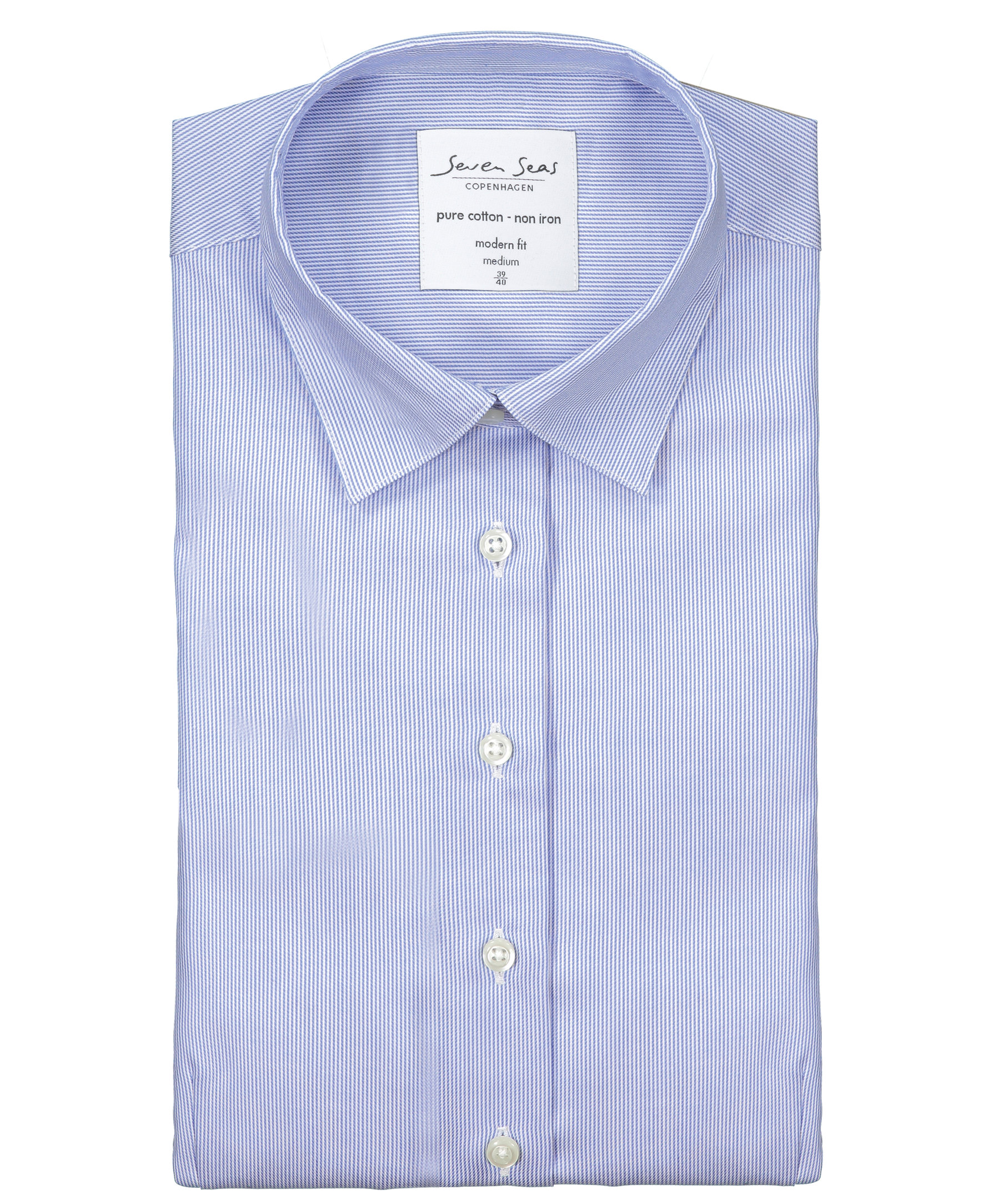 Seven Seas Fine Twill California modern fit dameskjorte, Lys Bl&aring;, large image number 4