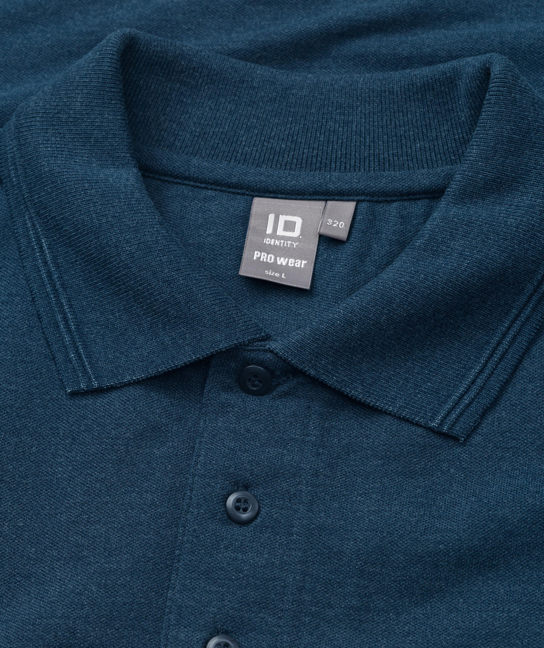 ID PRO Wear Polo T-shirt med brystlomme, Bl&aring; Melange, large image number 3