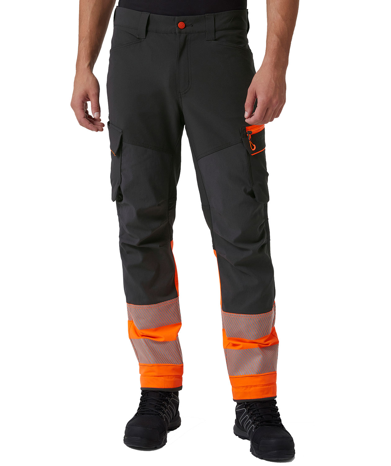 Helly Hansen ICU BRZ servicebukse full stretch, Ebony/Hi-Vis Oransje, large image number 1