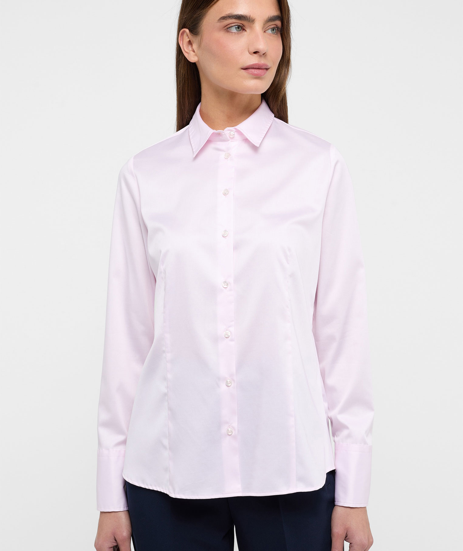 Eterna Satin Stretch dameskjorte - Modern Fit, Rose