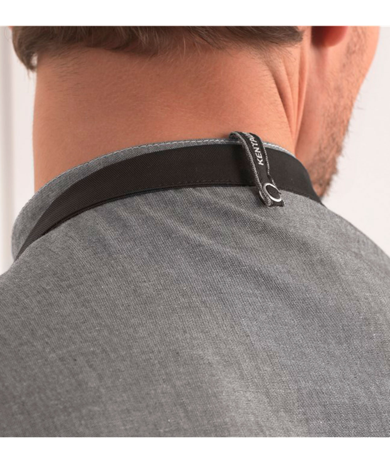 Kentaur modern fit chefs shirt/server shirt, Chambray Grey, large image number 3