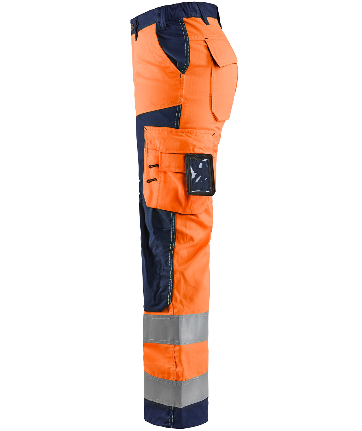 Bl&aring;kl&auml;der dame arbejdsbukser, Hi-vis&nbsp;Orange/Marine, large image number 2