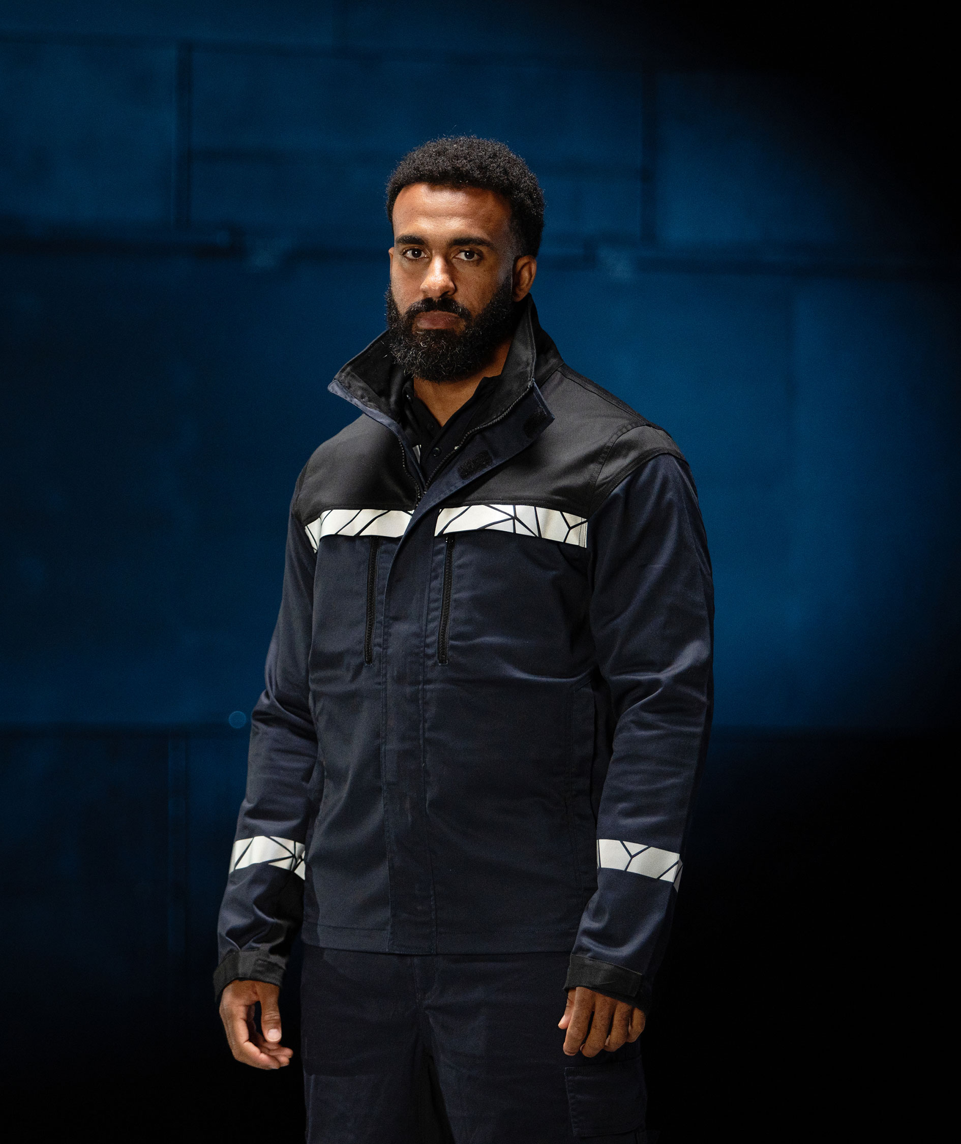 ProJob work jacket 7416, Marine Blue/Black, large image number 7