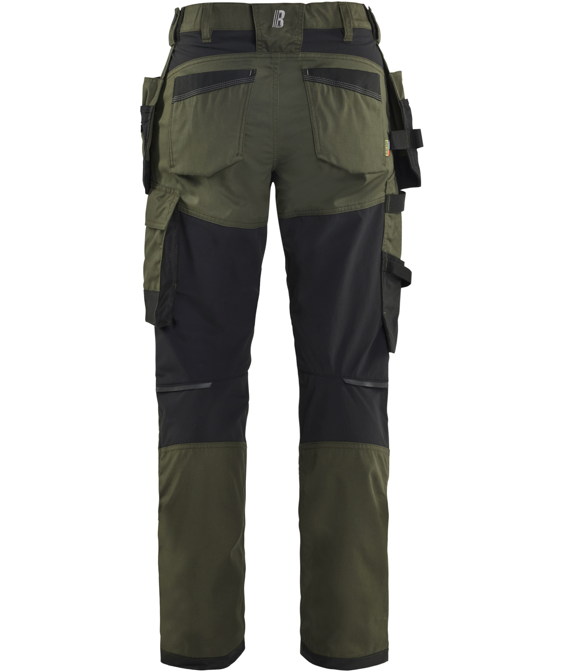 Bl&aring;kl&auml;der dame h&aring;ndv&aelig;rkerbukser, Skovgr&oslash;n/sort