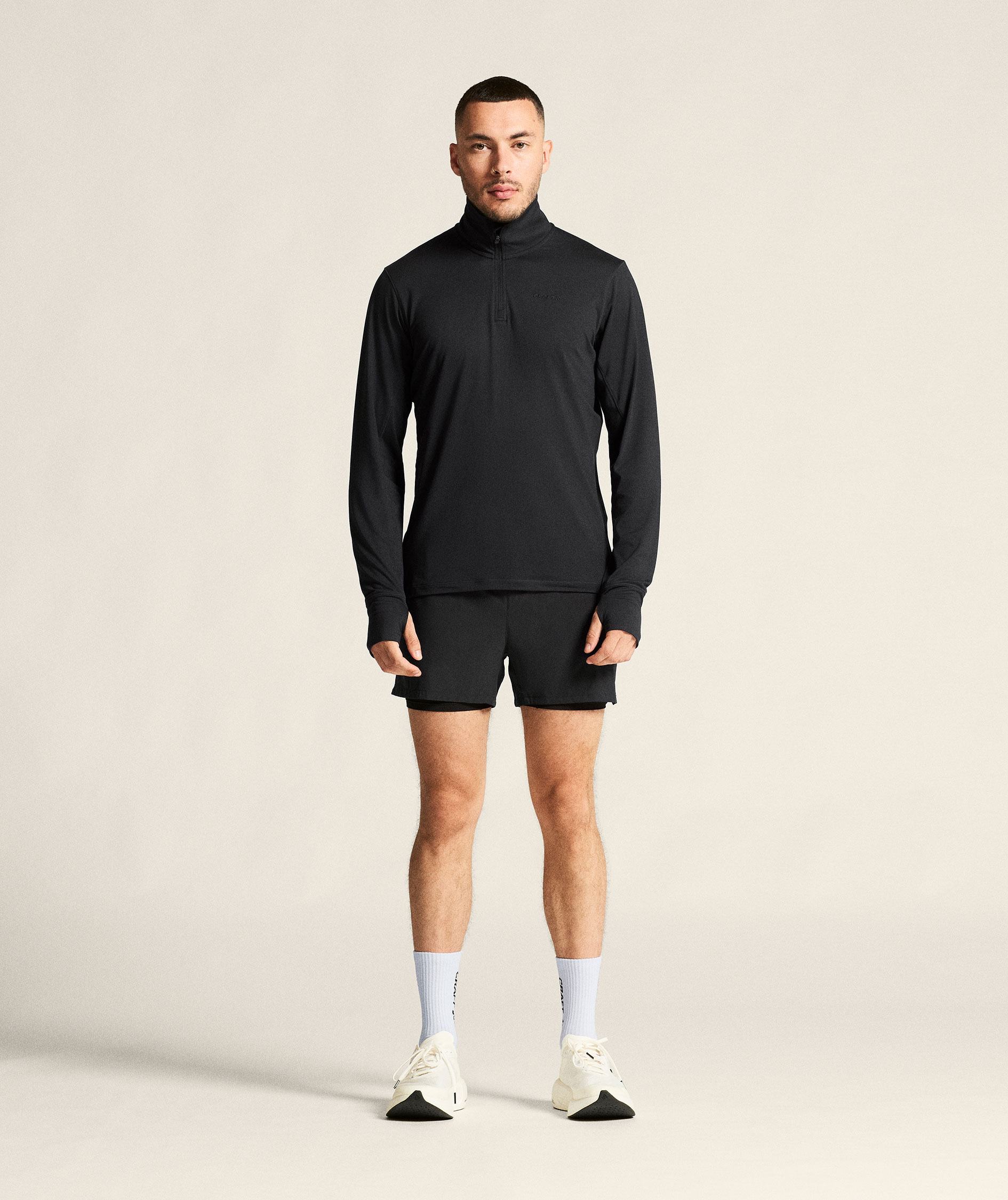 Craft Flow Halfzip Baselayer Sweater, Black/Melange, large image number 6