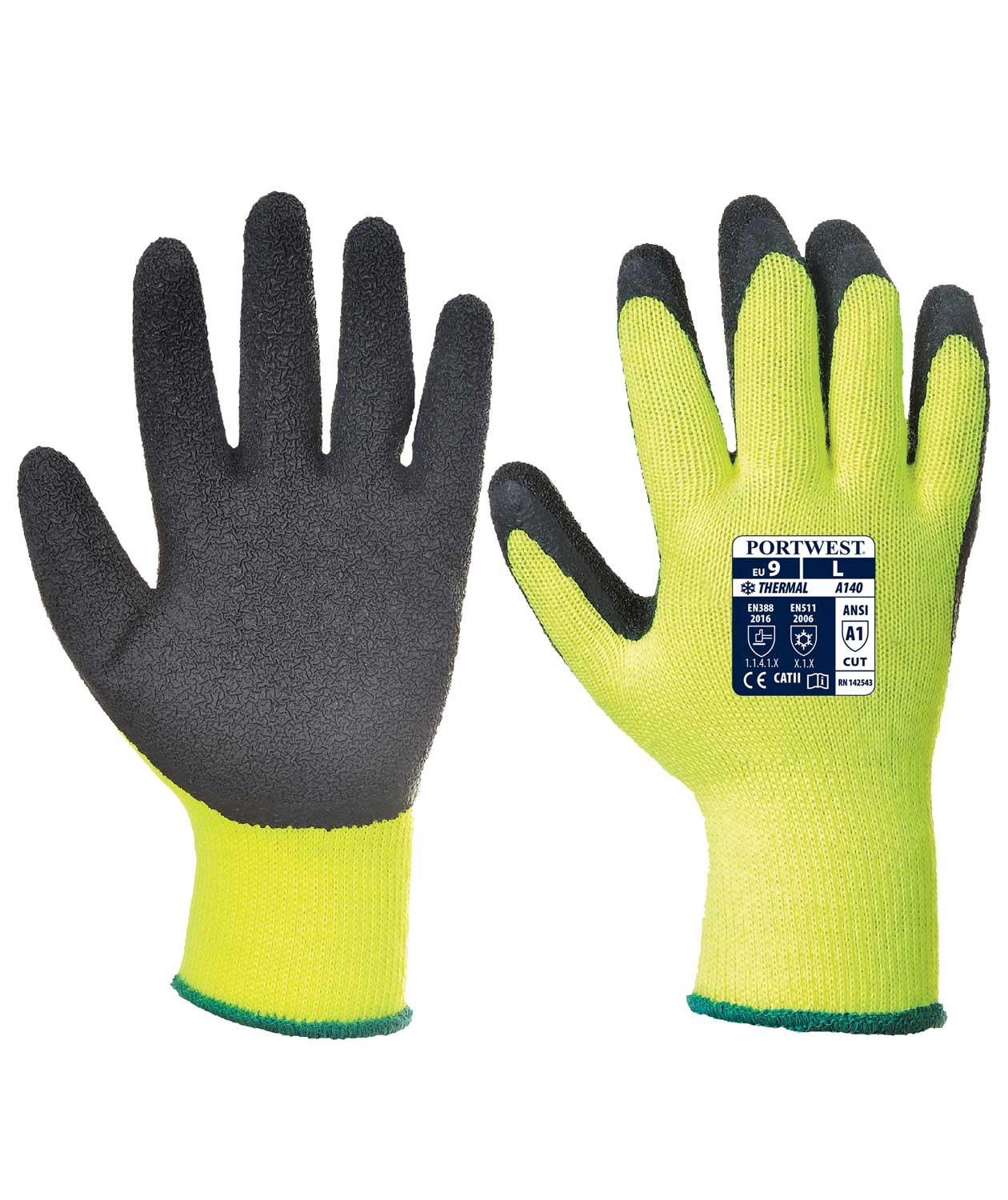 Portwest A140 vinter arbetshandskar, Gul/Svart