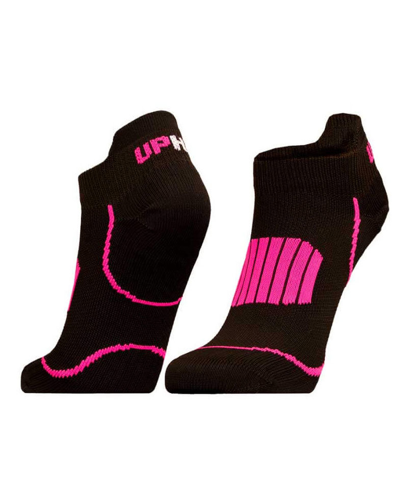 UphillSport Front Low l&ouml;parstrumpor, Svart/Rosa
