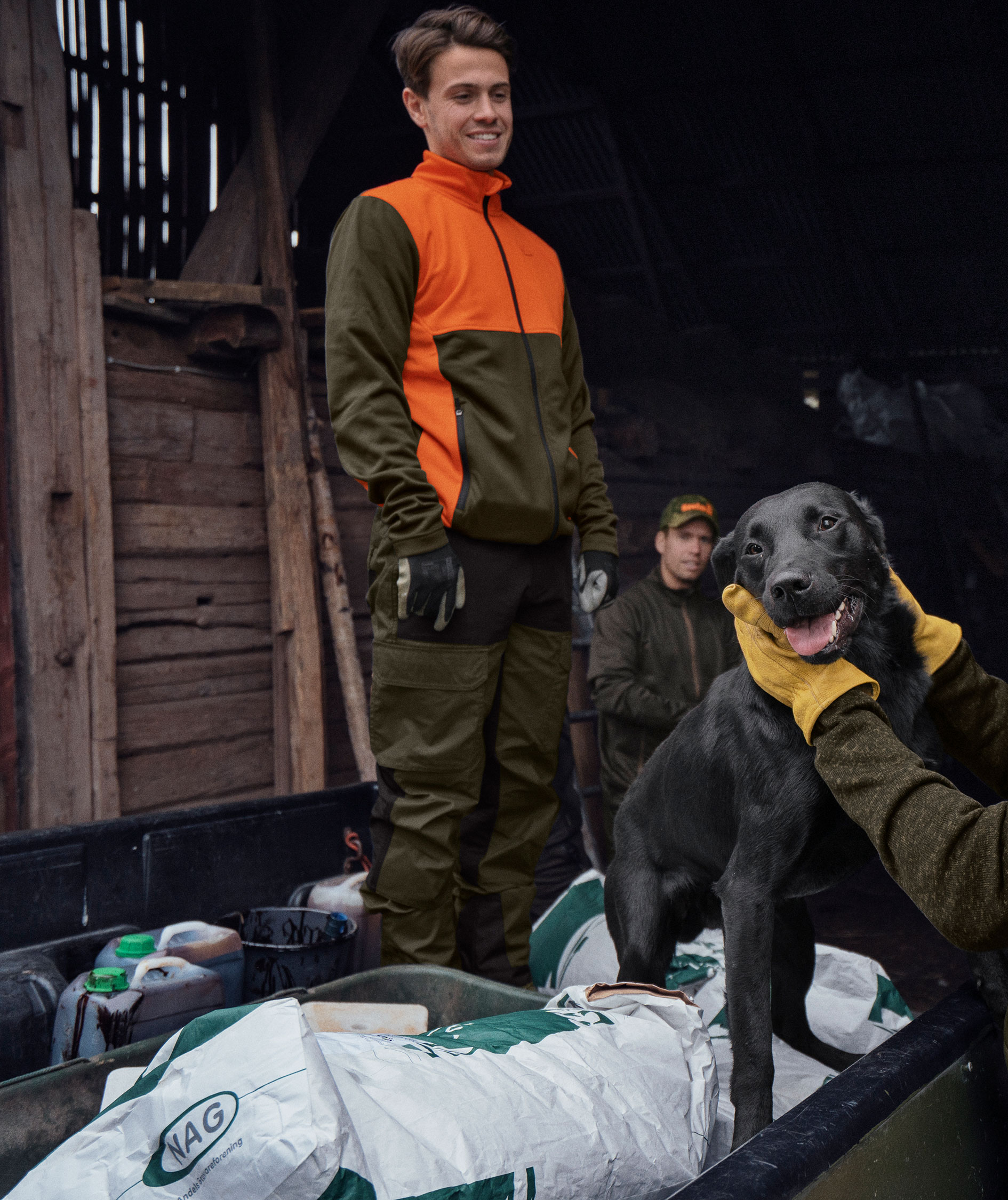 Seeland Elliot fleecejacka, Pine Green/Hi-Vis Orange