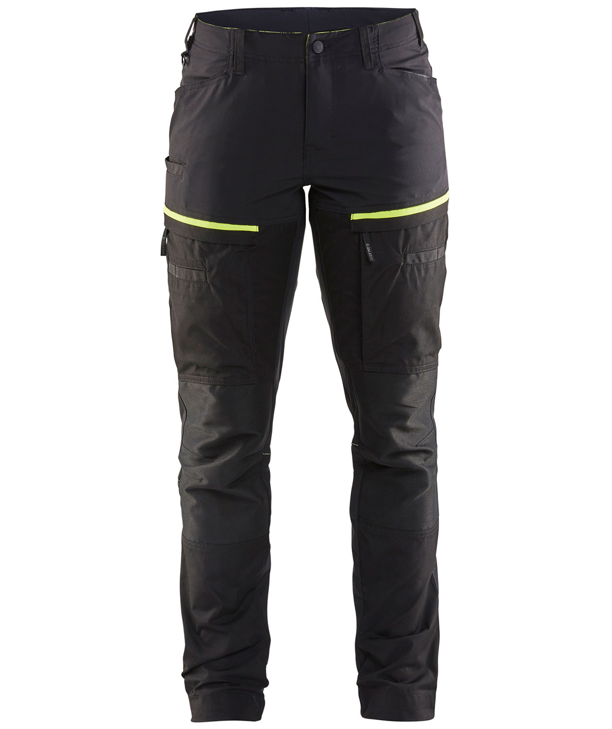 Bl&aring;kl&auml;der dame arbejdsbukser, Sort/Hi-Vis Gul, Sort/Hi-Vis Gul, swatch