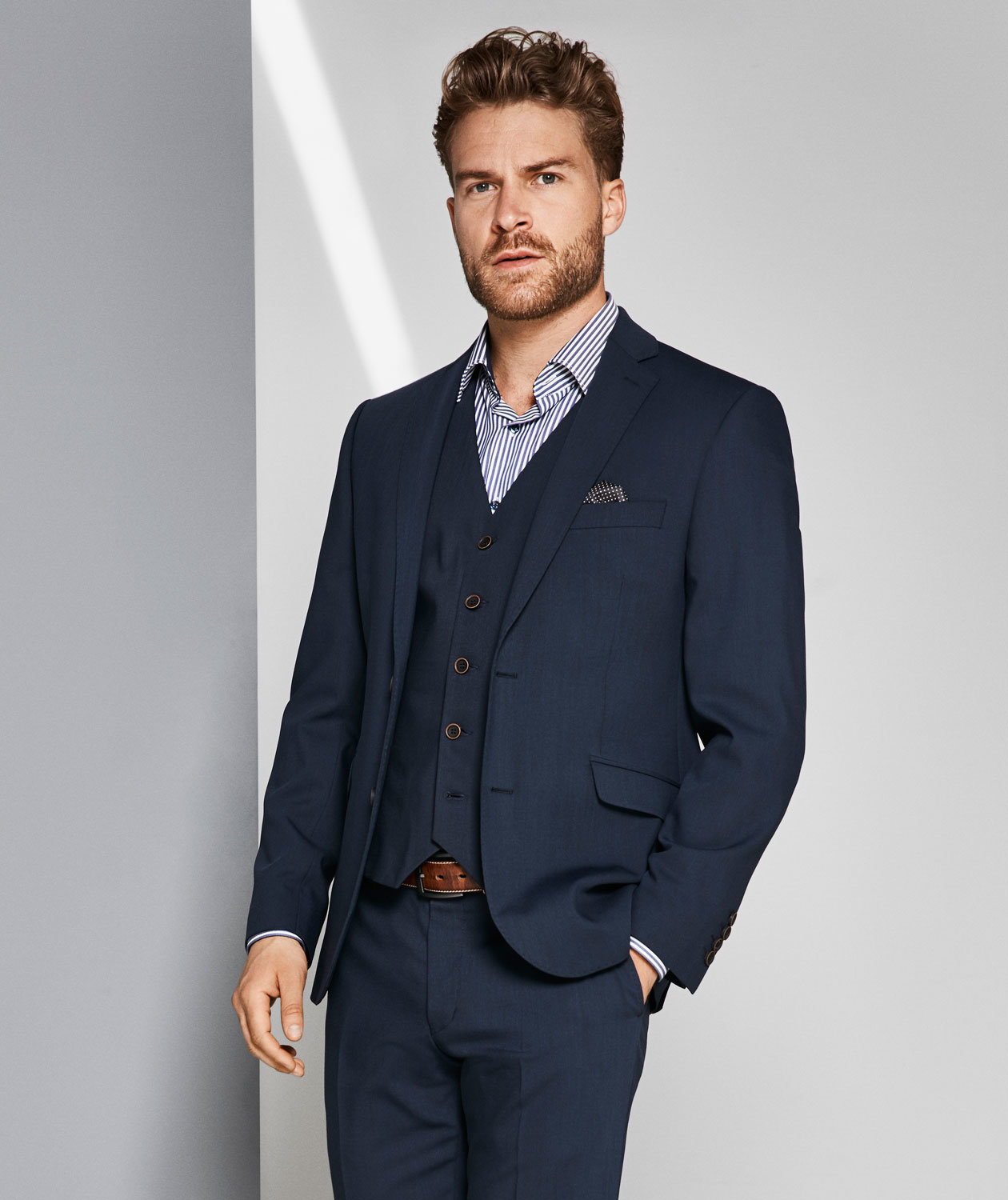 Sunwill Traveller Bistretch Regular fit v&auml;st, Blue