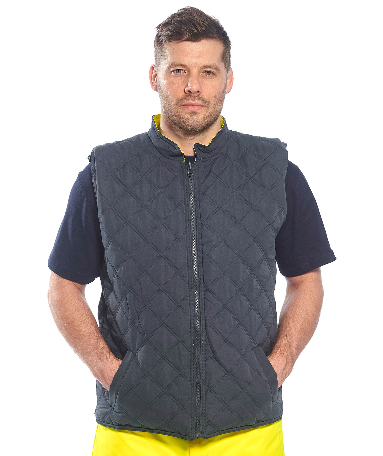 Portwest termojakke, Hi-vis&nbsp;Gul/Marine, large image number 3