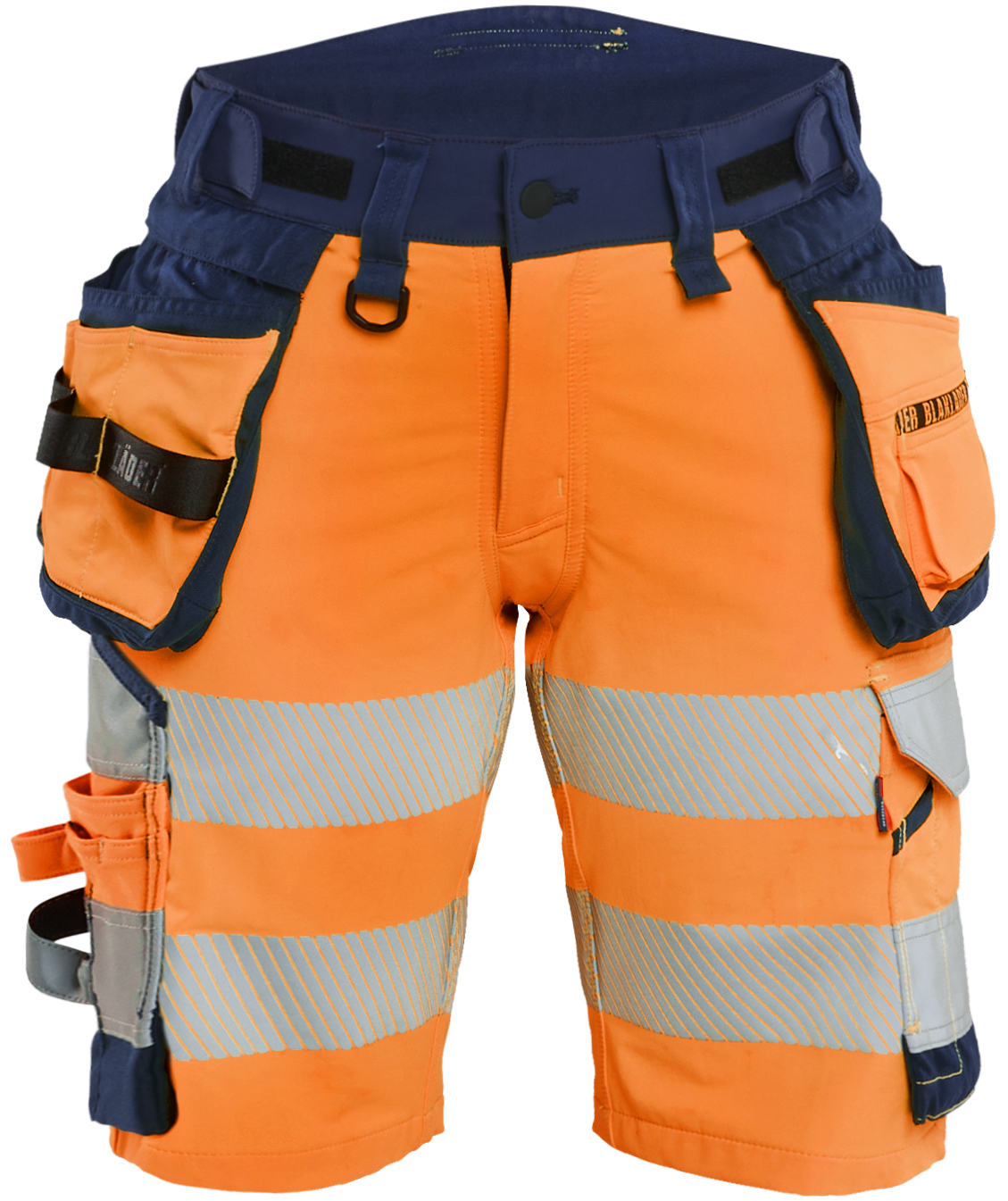 Bl&aring;kl&auml;der Damen Handwerkershorts full stretch, Hi-Vis Orange/Marine, large image number 0