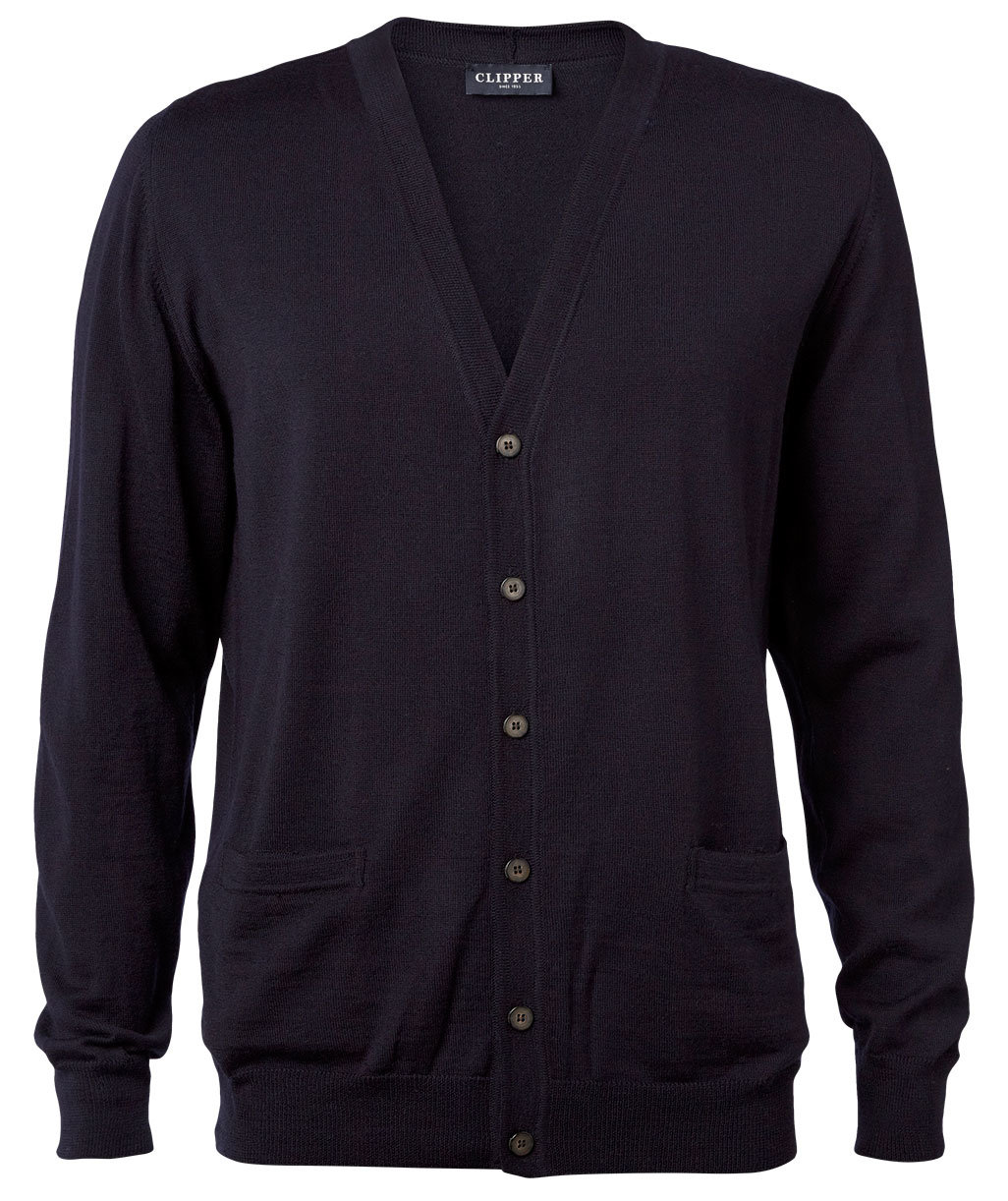 Clipper Milan Cardigan med merinoull, Dark navy