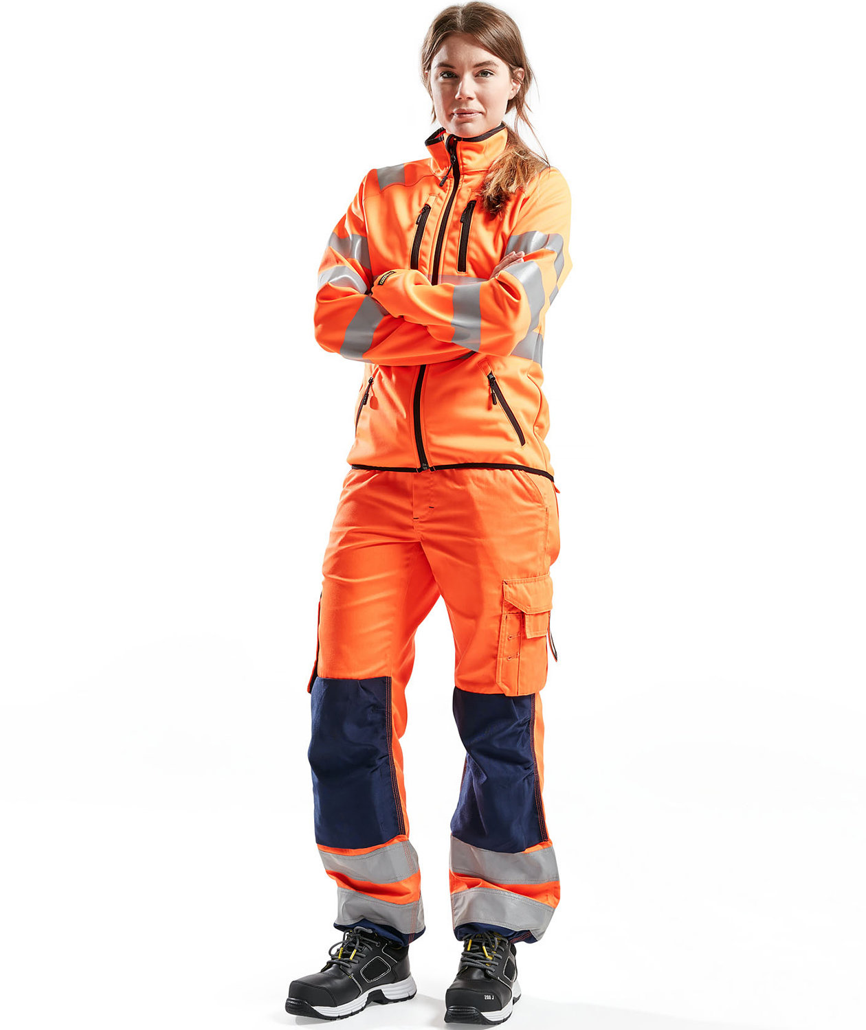 Bl&aring;kl&auml;der dame softshelljakke, Hi-vis Orange