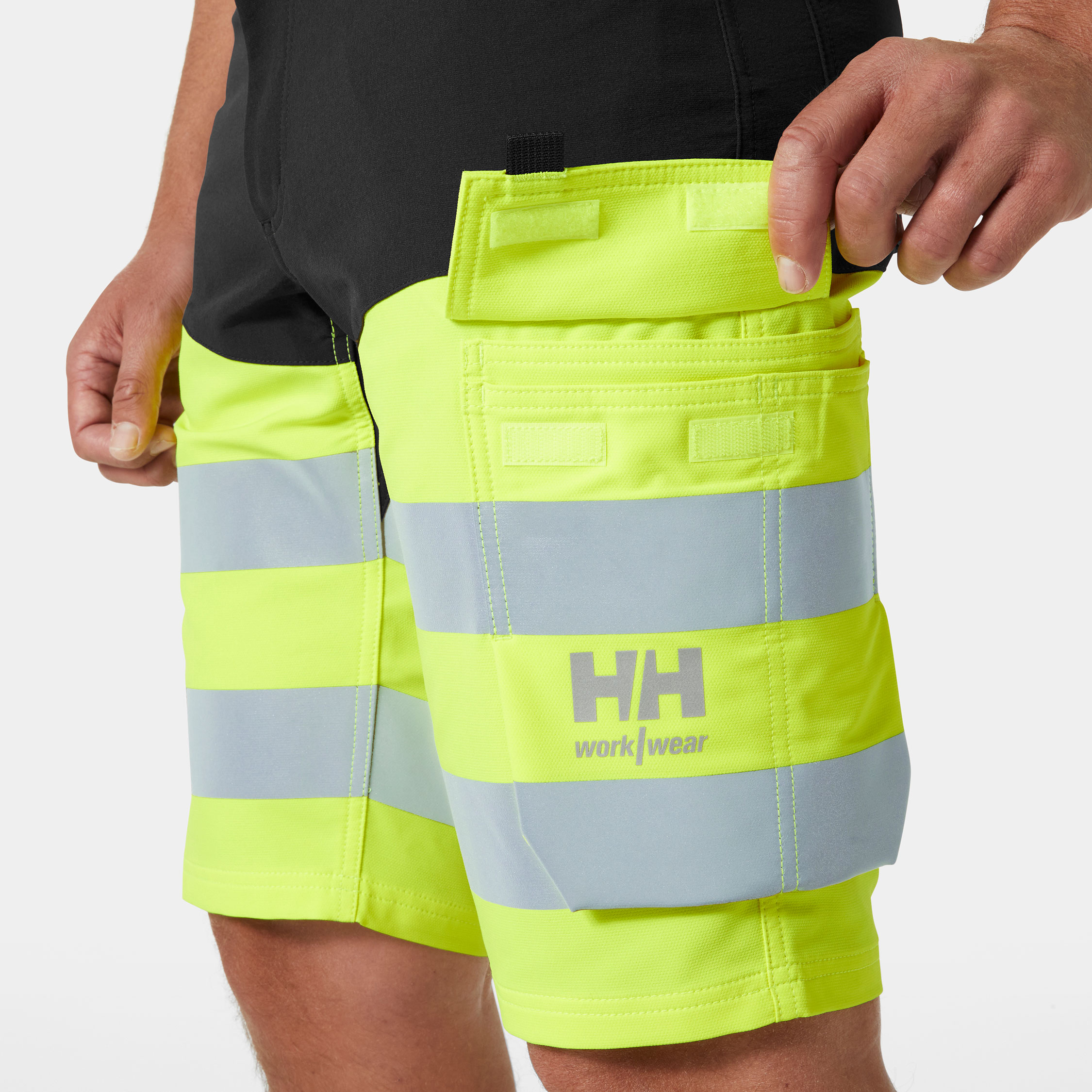 Helly Hansen Alna 4X Connect&trade; arbeidsshorts full stretch, Hi-vis Gul/Ebony, large image number 6