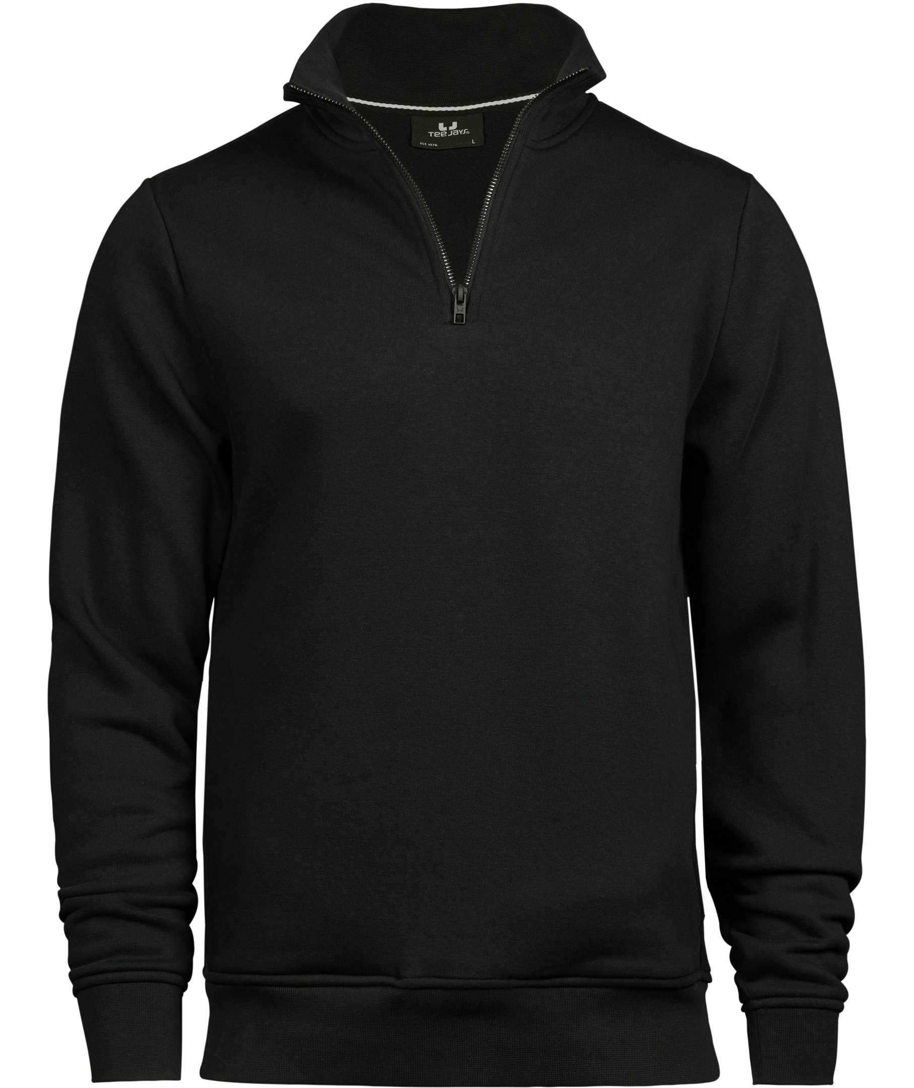 Tee Jays Half Zip Sweatshirt, Schwarz, Schwarz, swatch