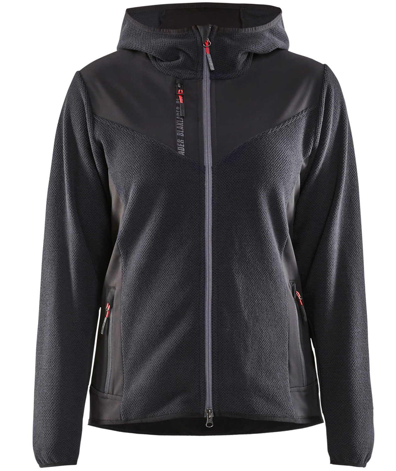 Bl&aring;kl&auml;der stickadjacka dam, Antracitgr&aring;/Svart