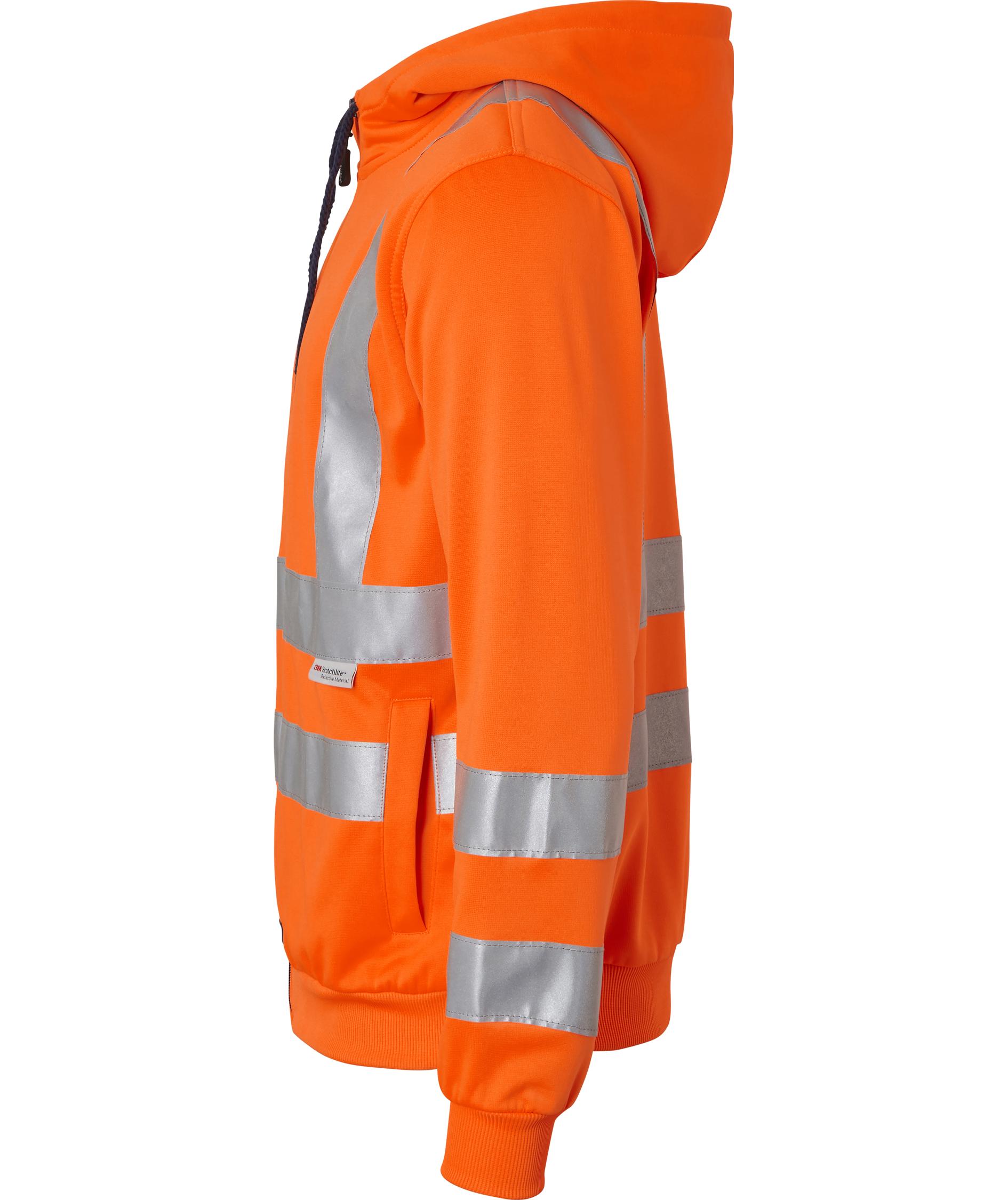 Top Swede hoodie med dragkedja 4429, Varsel Orange, large image number 3