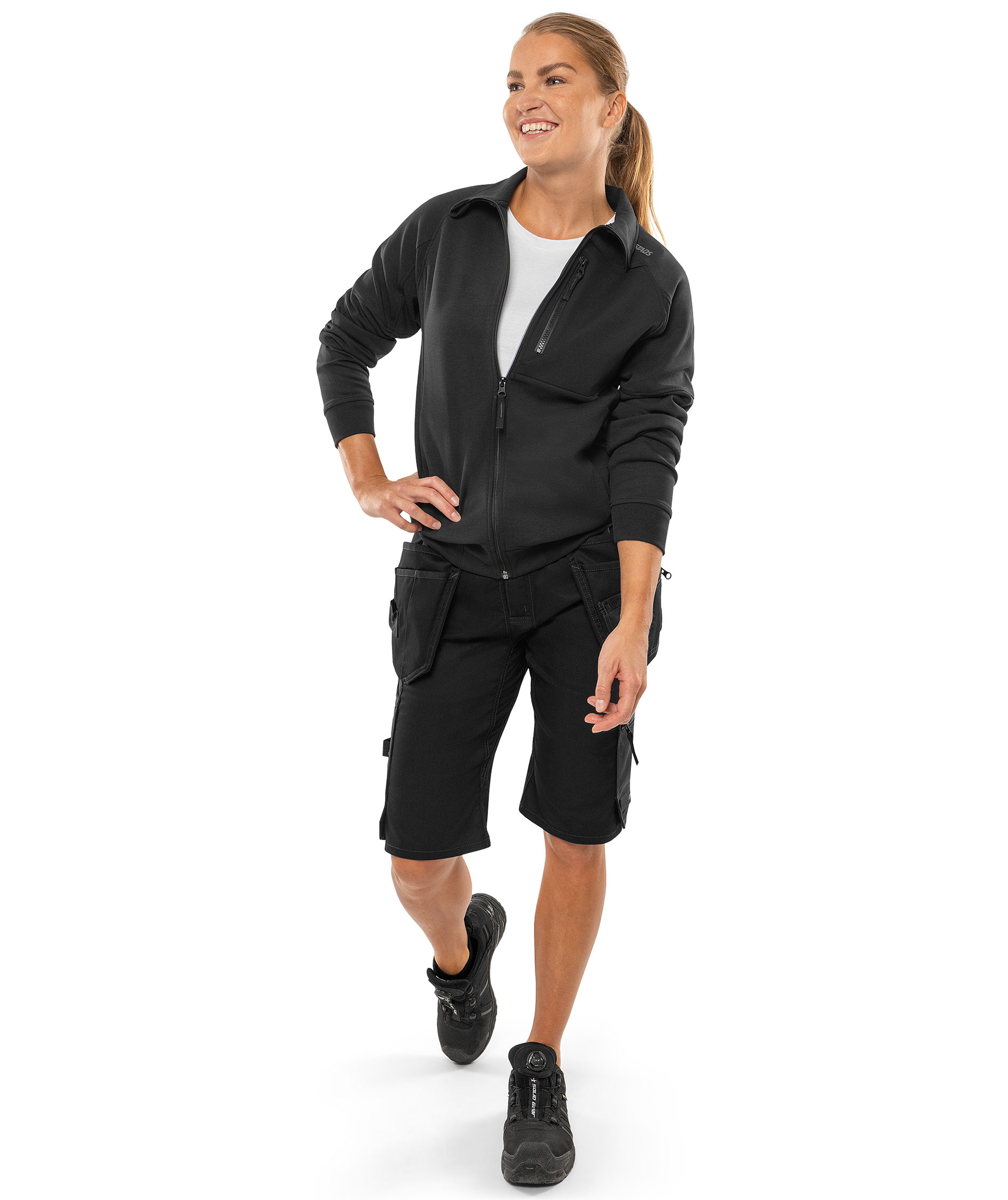 Fristads women's sweatshirt with zipper 7832 GKI, Black, large image number 1