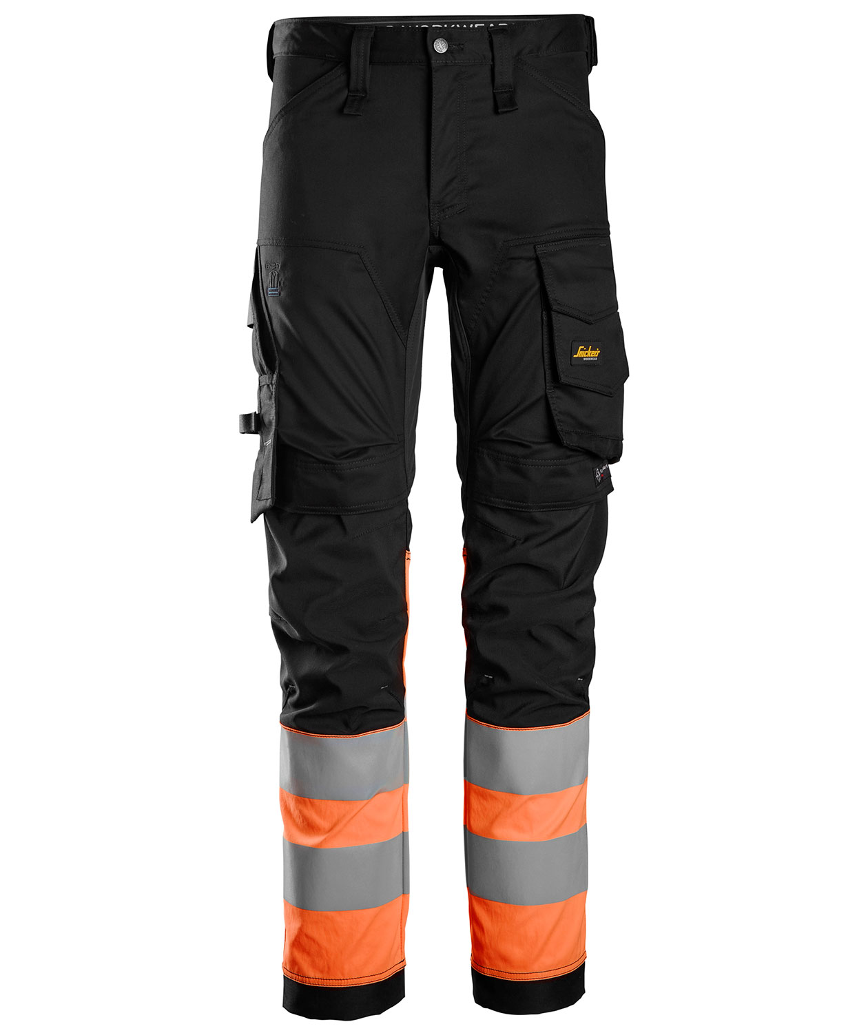 Snickers AllroundWork arbeidsbukse 6334, Svart/Hi-vis Oransje, Svart/Hi-vis Oransje, swatch