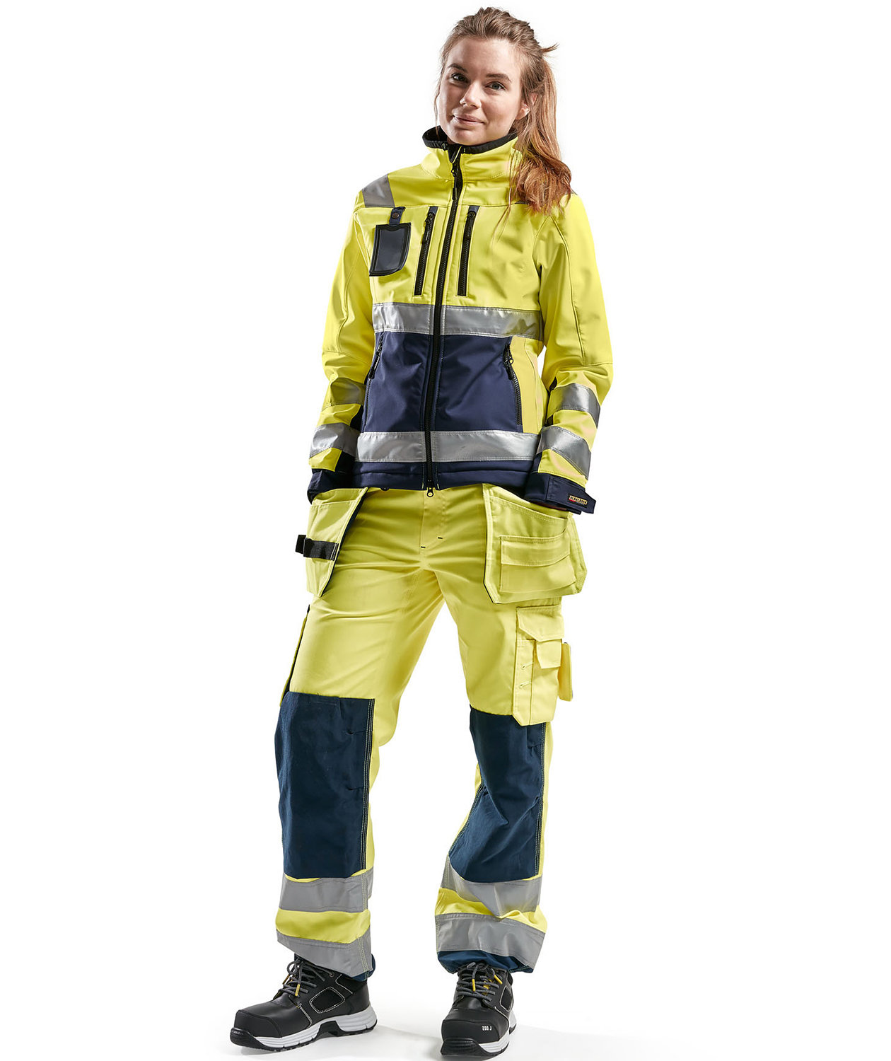 Bl&aring;kl&auml;der women's softshell jacket, Hi-vis Yellow/Marine, large image number 1