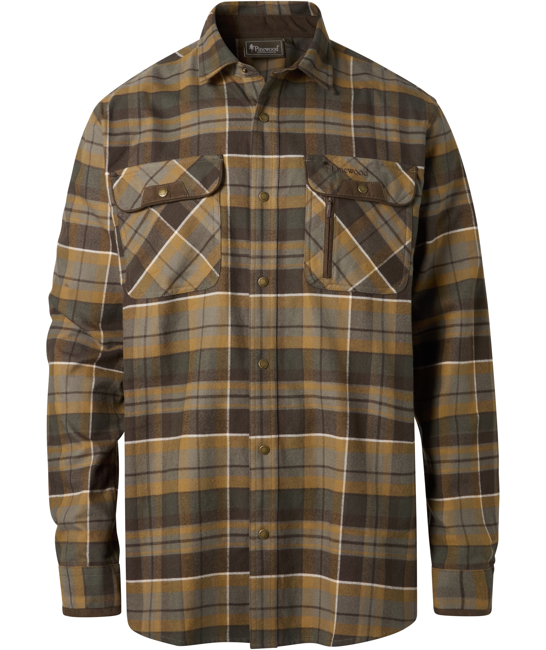 Pinewood Prestwick Exclusive skovmandsskjorte, Dark Brown/Dark Sandstone, Dark Brown/Dark Sandstone, swatch