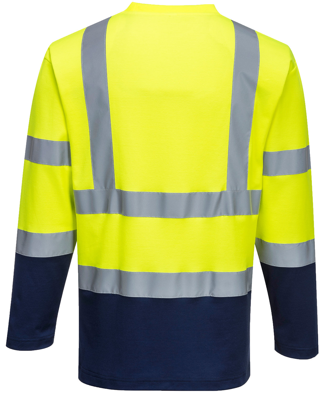 Portwest l&aring;ng&auml;rmad T-shirt, Varsel yellow/marinbl&aring;