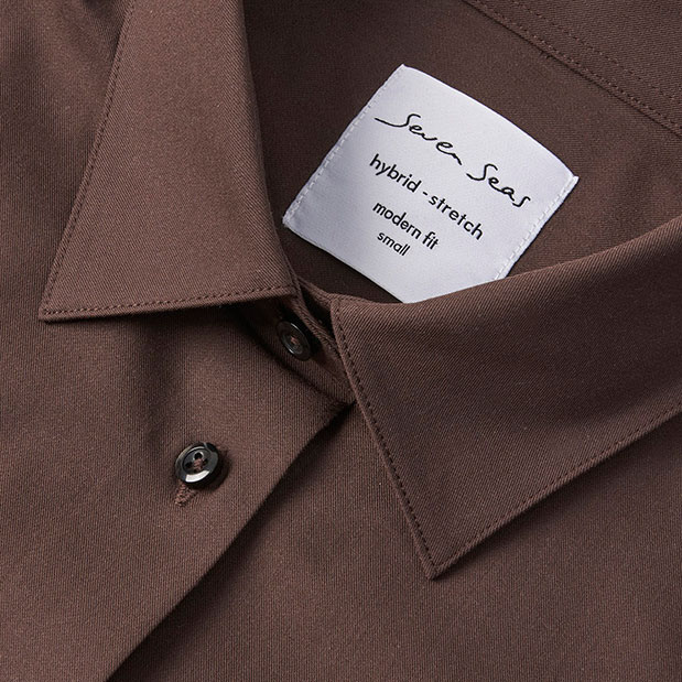 Seven Seas hybrid Modern fit women's shirt, Mocca, large image number 3