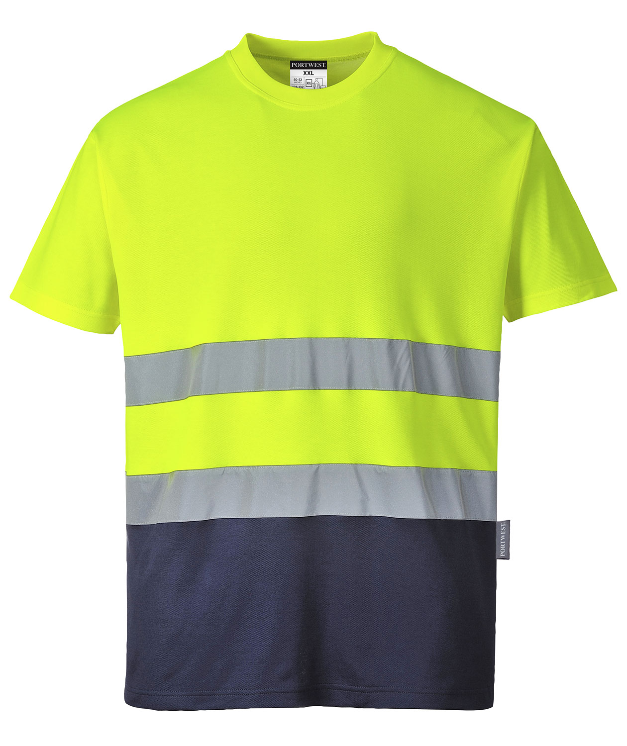 Portwest T-Shirt, Hi-Vis gelb/marine