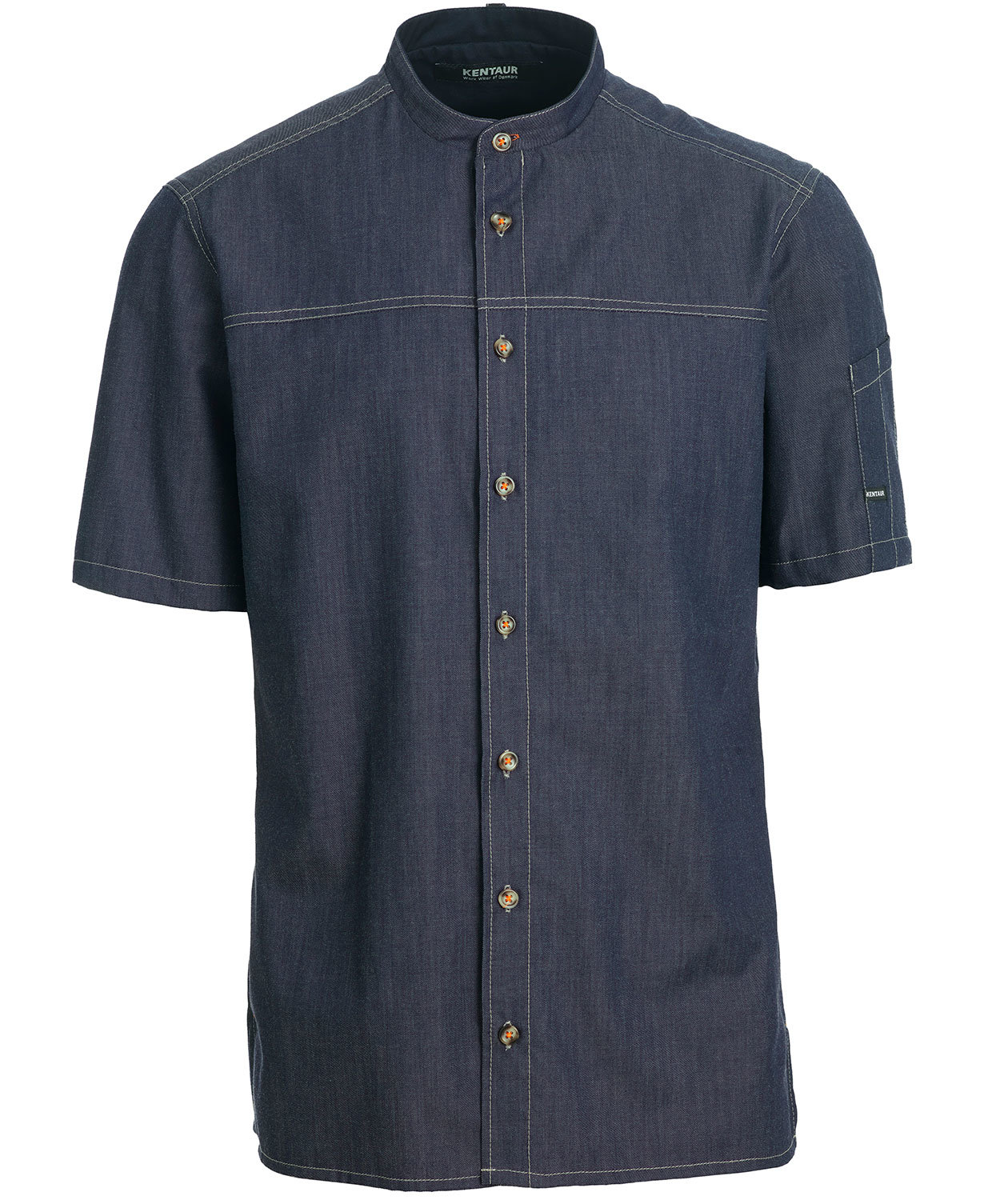 Kentaur modern fit kort&auml;rmad kockskjorta/serviceskjorta, Dark Ocean