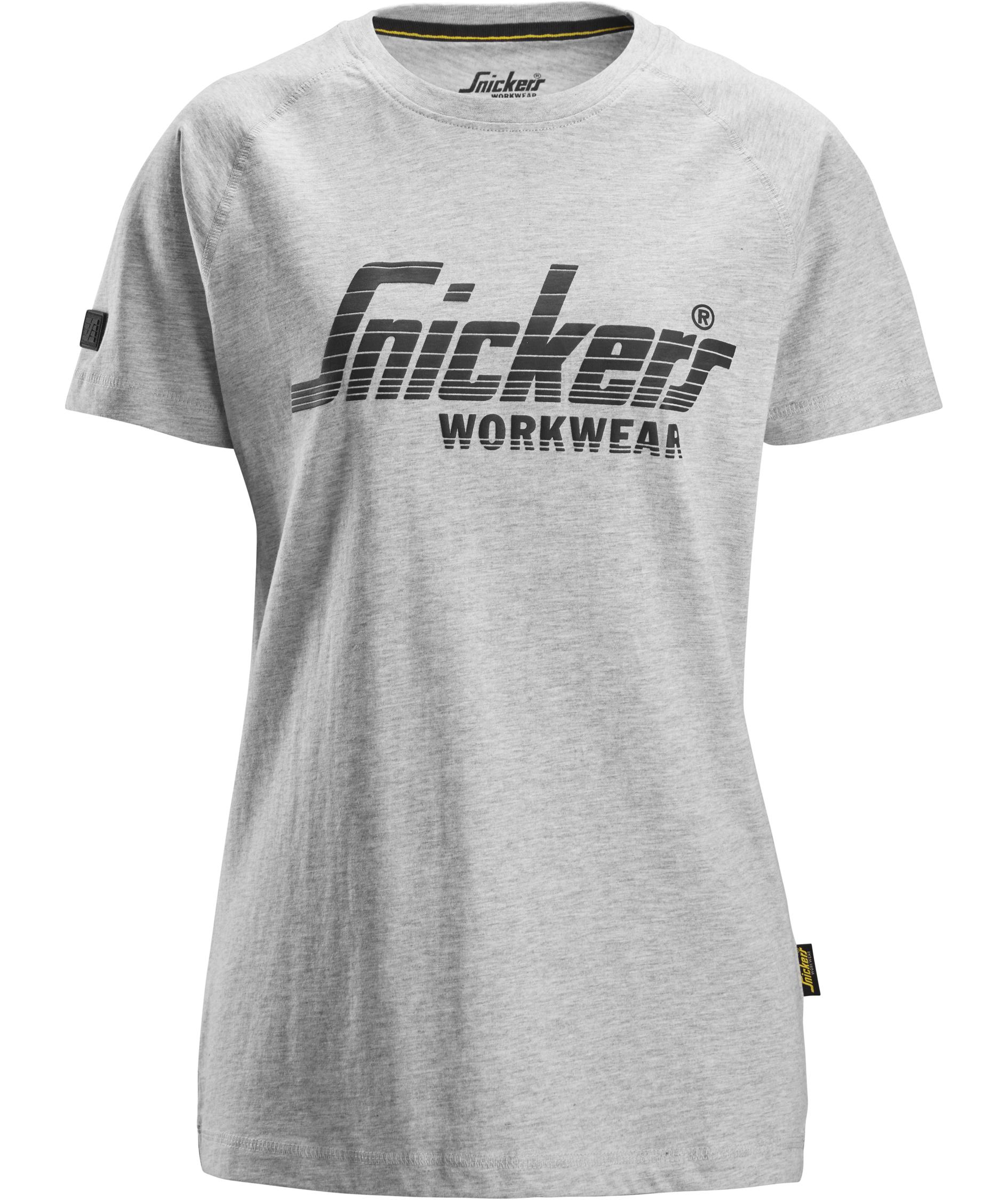 Snickers dame  logo T-shirt 2597, Grey melange , Grey melange , swatch