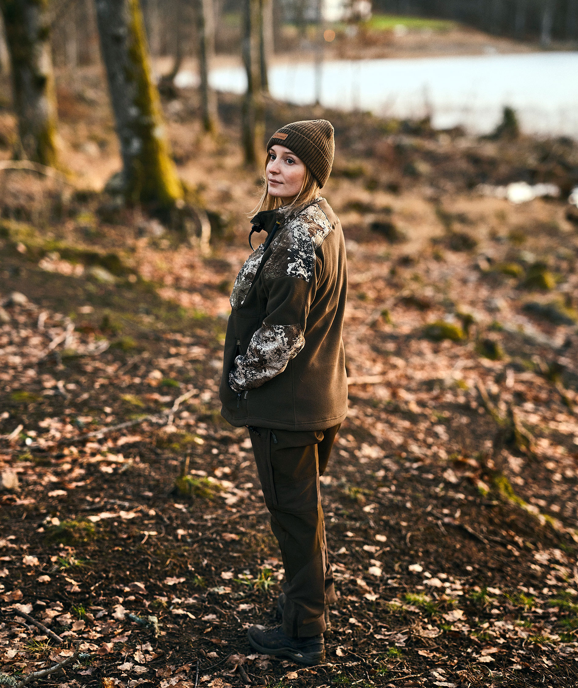 Pinewood&nbsp;Sm&aring;land Hunters Camou dame fleecejakke, Hunting Brown/Strata, large image number 6