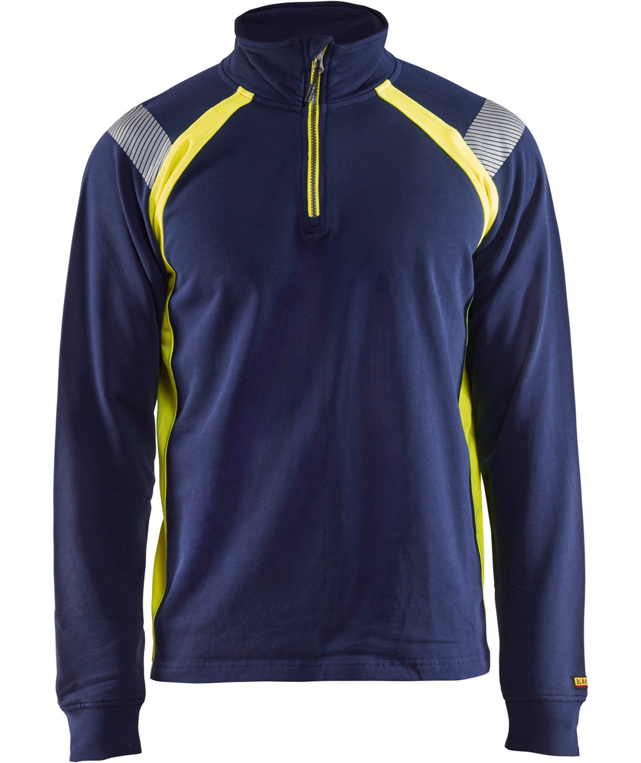 Bl&aring;kl&auml;der sweatshirt half zip, Marine/Hi-Vis gul, large image number 0