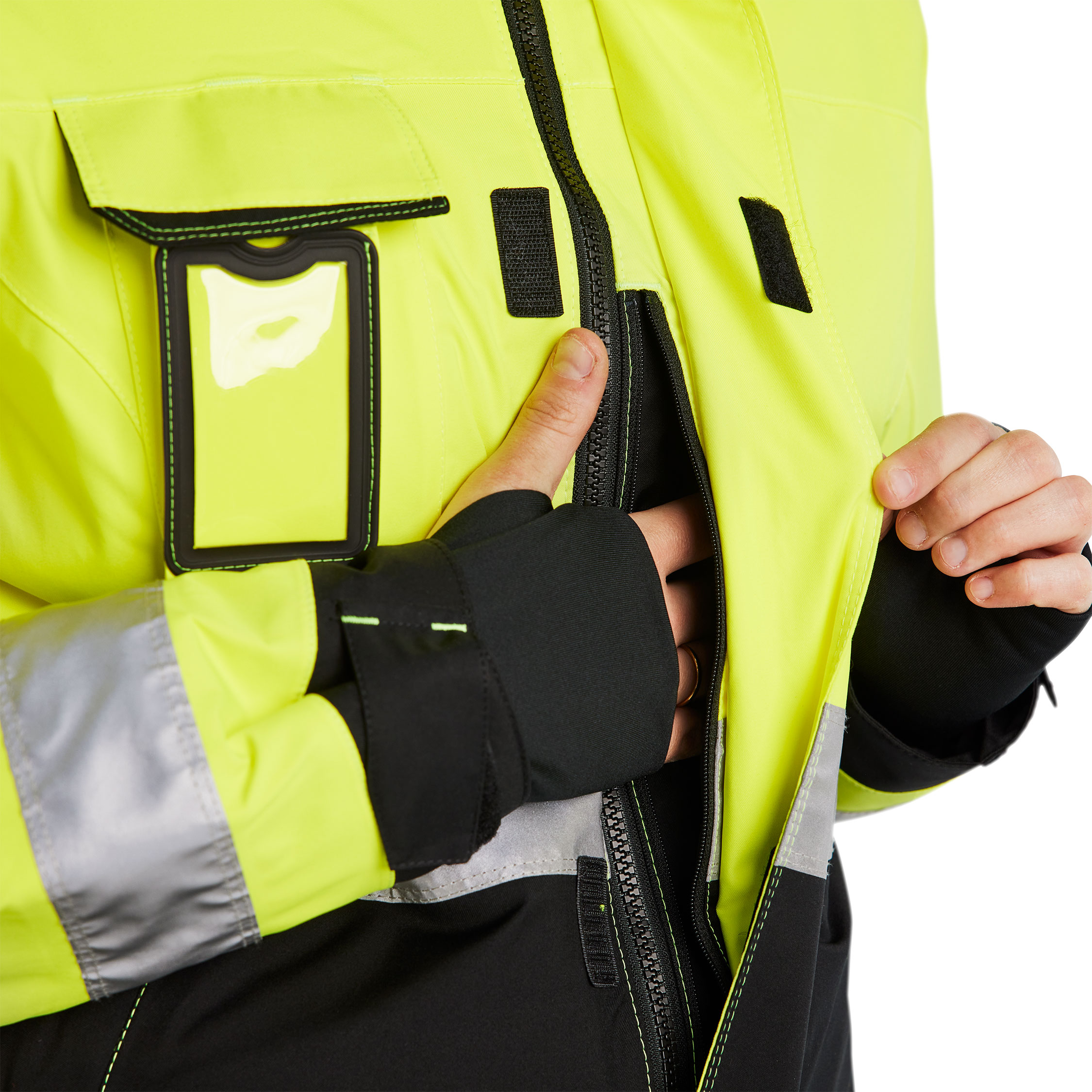 Bl&aring;kl&auml;der vinterjacka dam, Varsel Gul/Svart, large image number 5