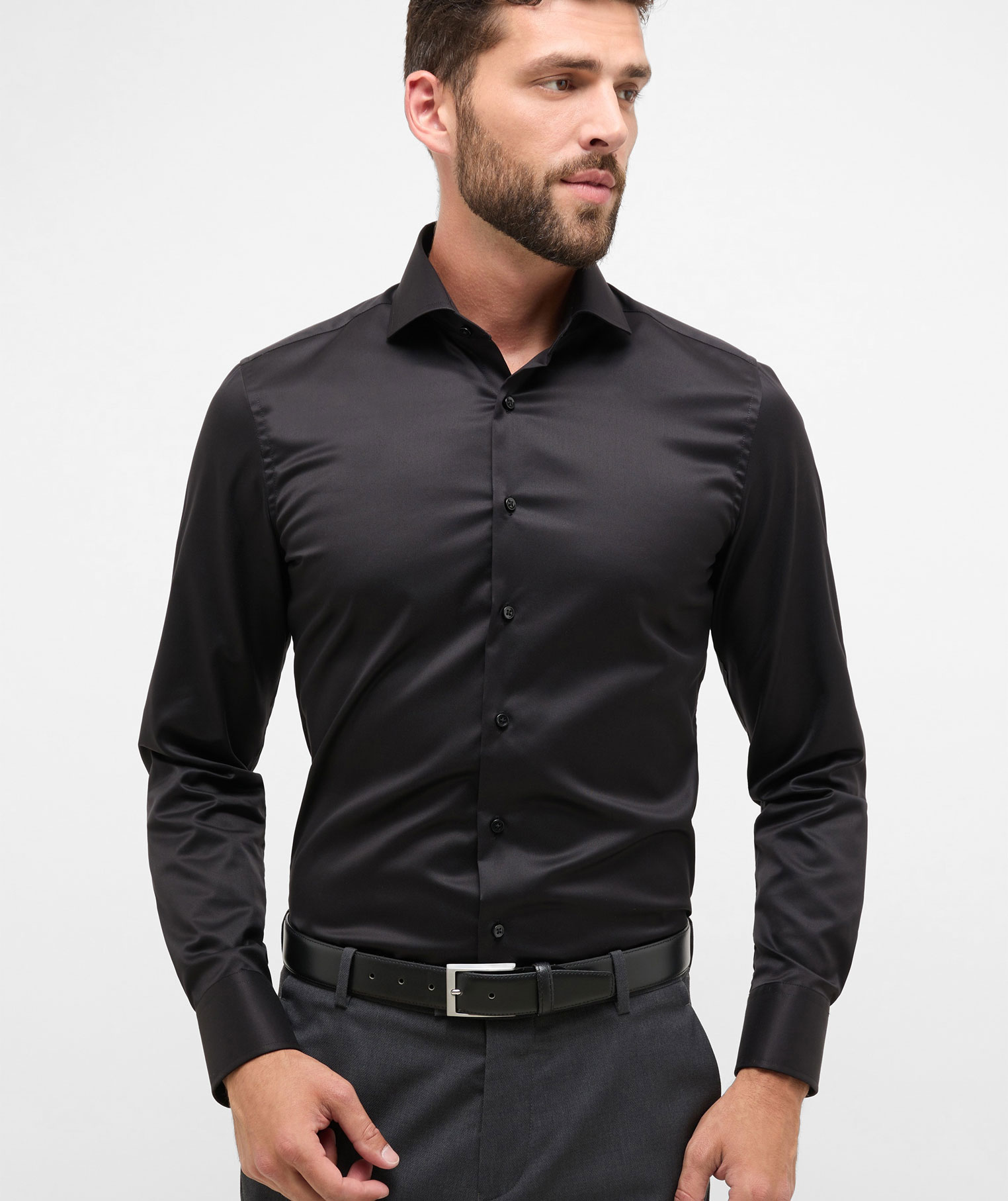 Eterna Gentle Slim fit skjorta, Black