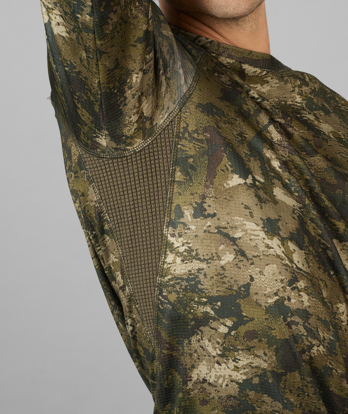 Seeland Active Camo l&aring;ng&auml;rmad T-shirt, InVis Green, large image number 2