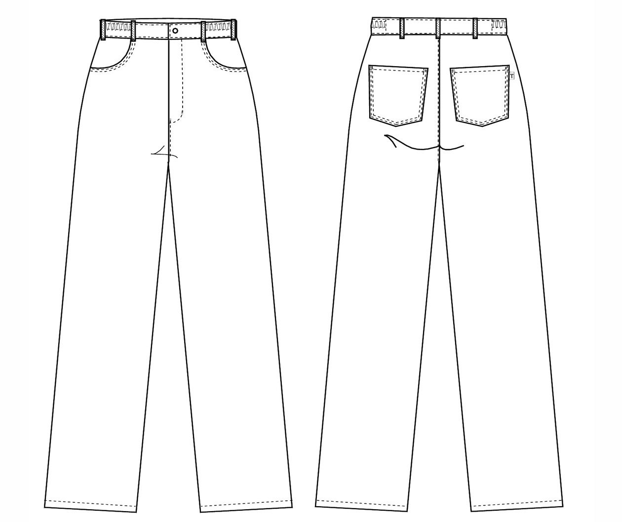 Kentaur damebukse jeansfasong benlengde 84 cm, Hvit, large image number 3