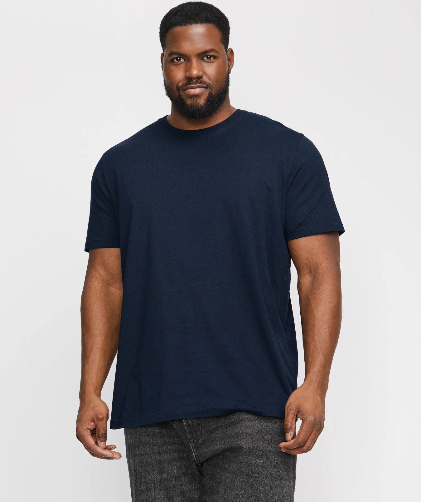 Jack & Jones JJEORGANIC Basic Plus Size T-Shirt, Navy Blazer