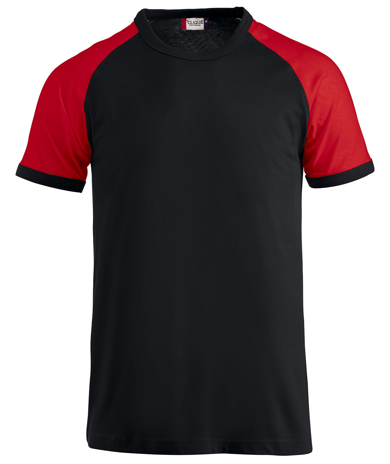 Clique Raglan T-shirt, Sort/R&oslash;d, large image number 0