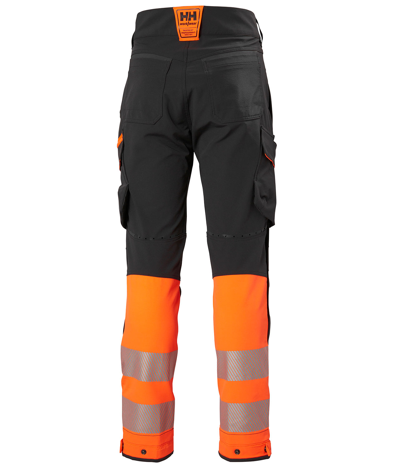 Helly Hansen ICU BRZ servicebukse full stretch, Ebony/Hi-Vis Oransje, large image number 3