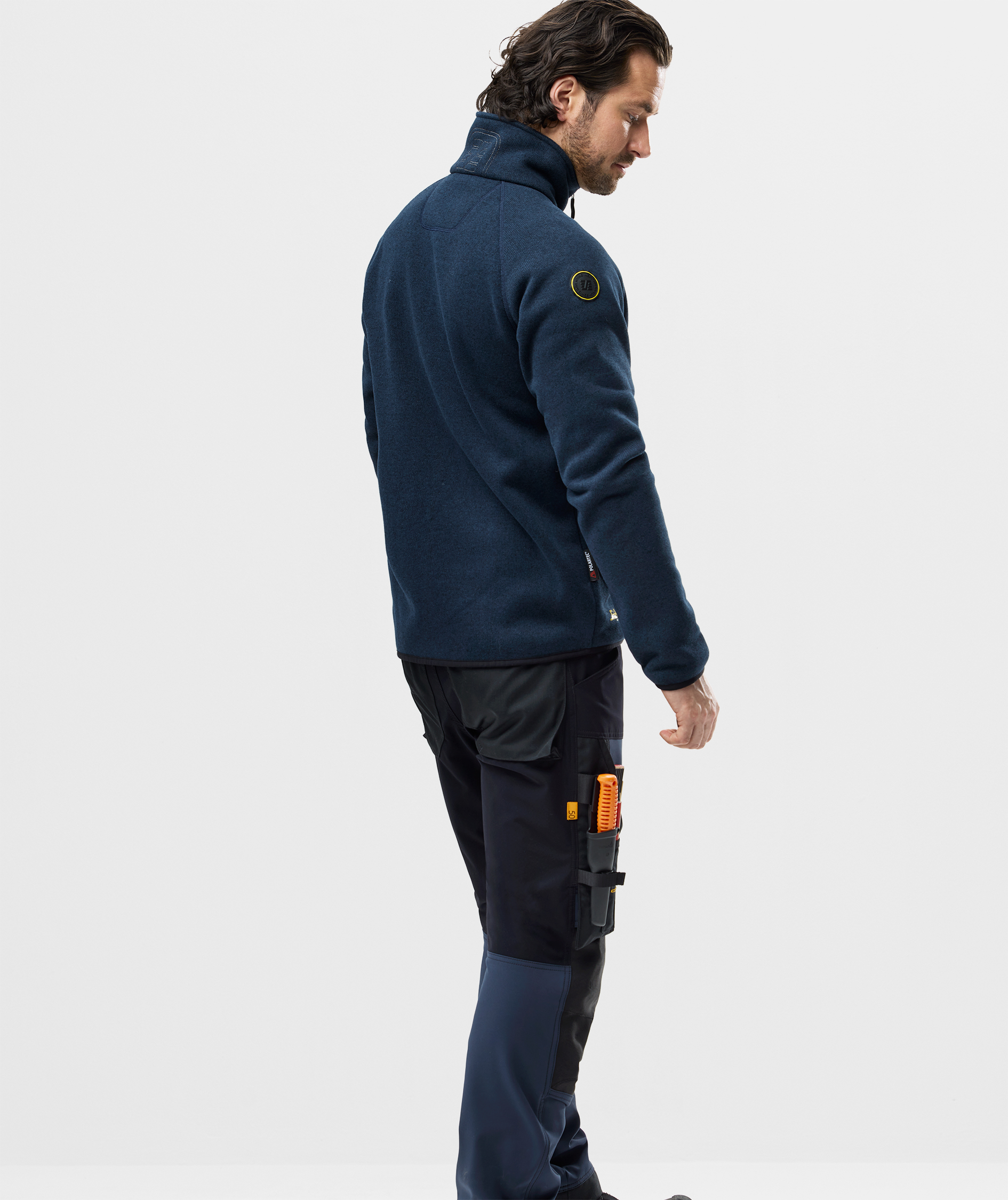 Snickers FlexiWork fleece cardigan 8042, Deep Blue/Black, large image number 4