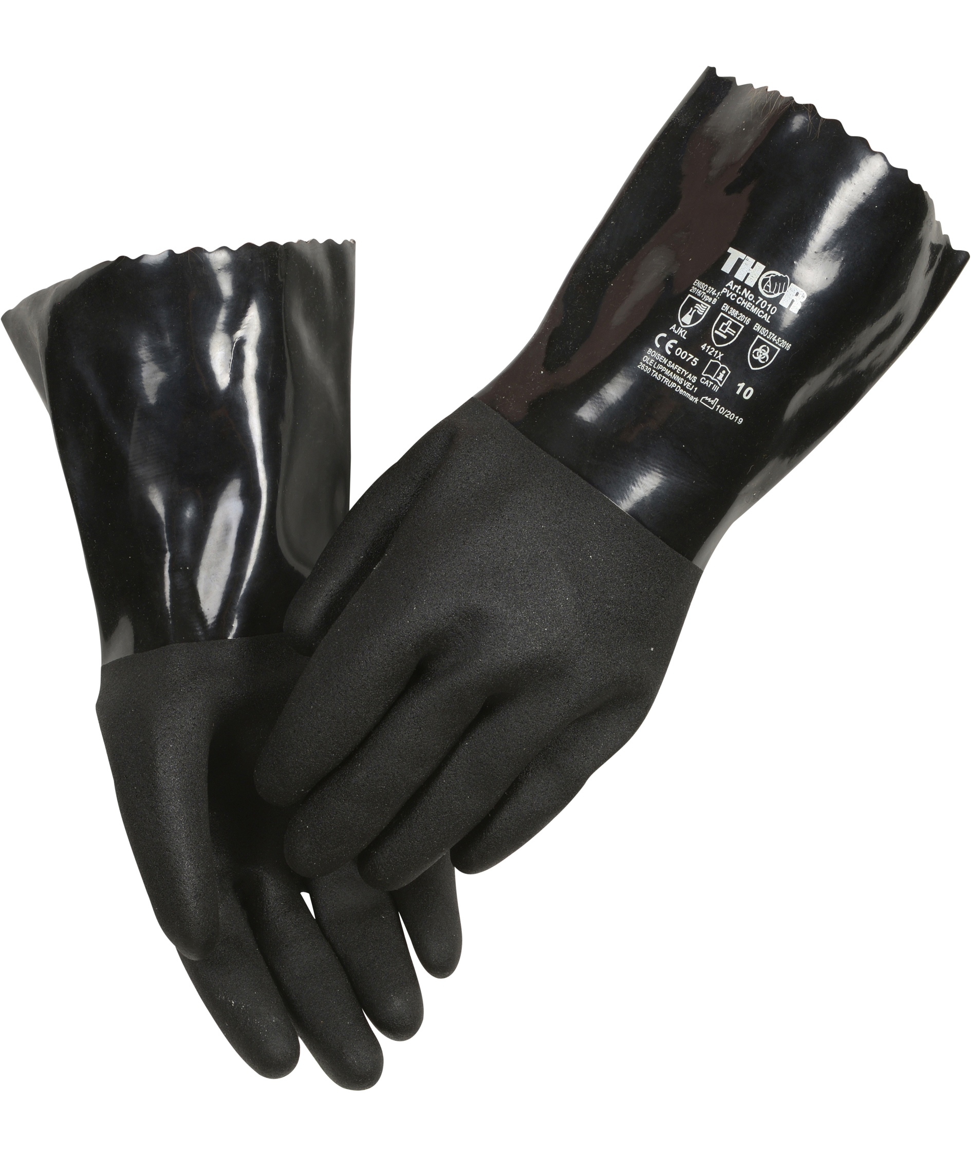 Thor 7010 PVC kemihandsker, Svart
