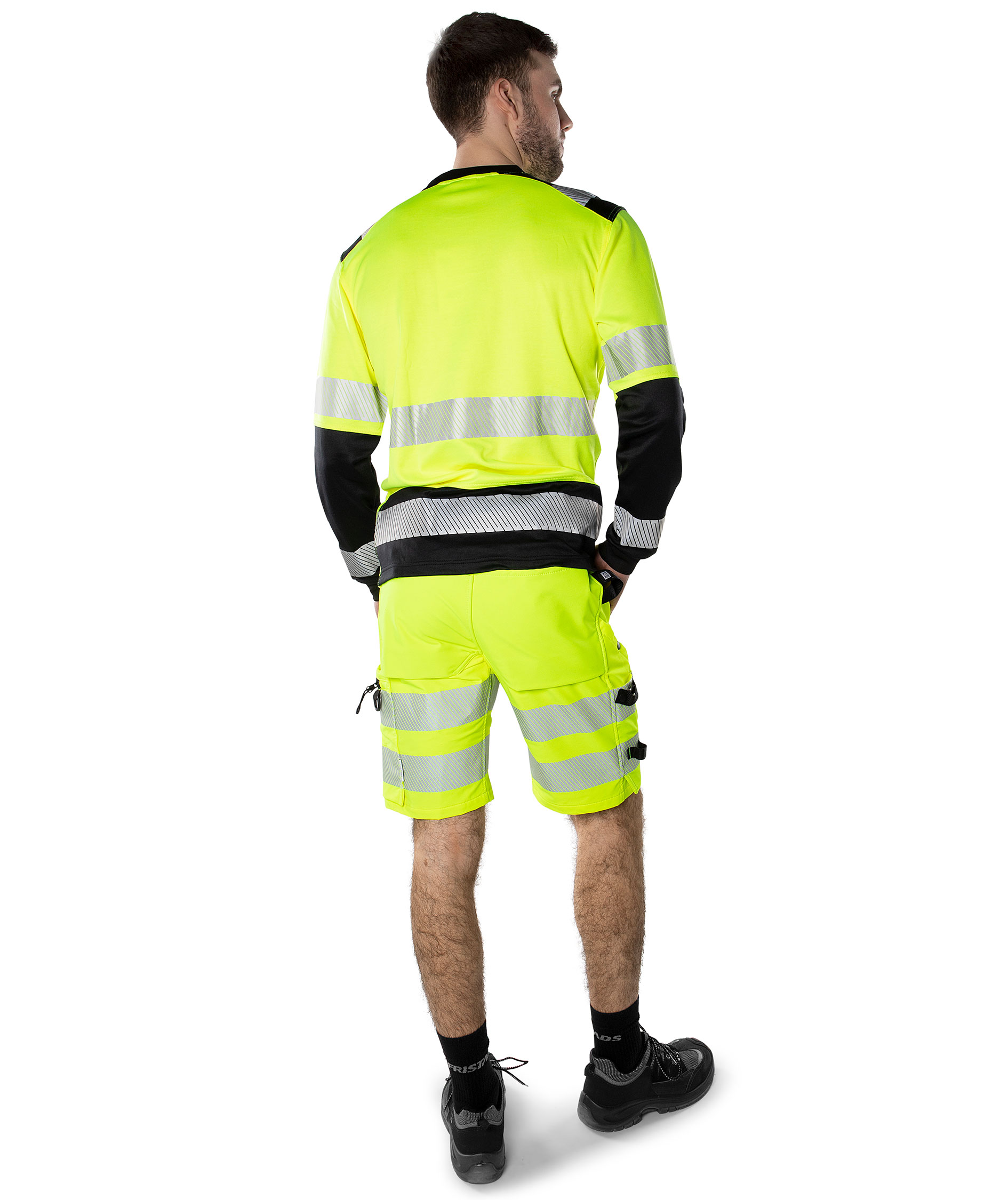 Fristads Green arbeidsshorts 2648 GSTP full stretch, Hi-Vis&nbsp;Gul, large image number 3