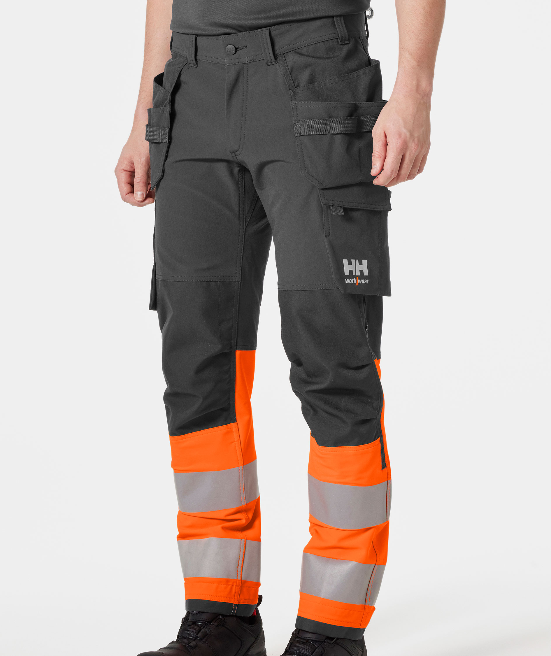 Helly Hansen Alna 4X h&aring;ndverksbukse full stretch, Hi-vis Oransje/Ebony