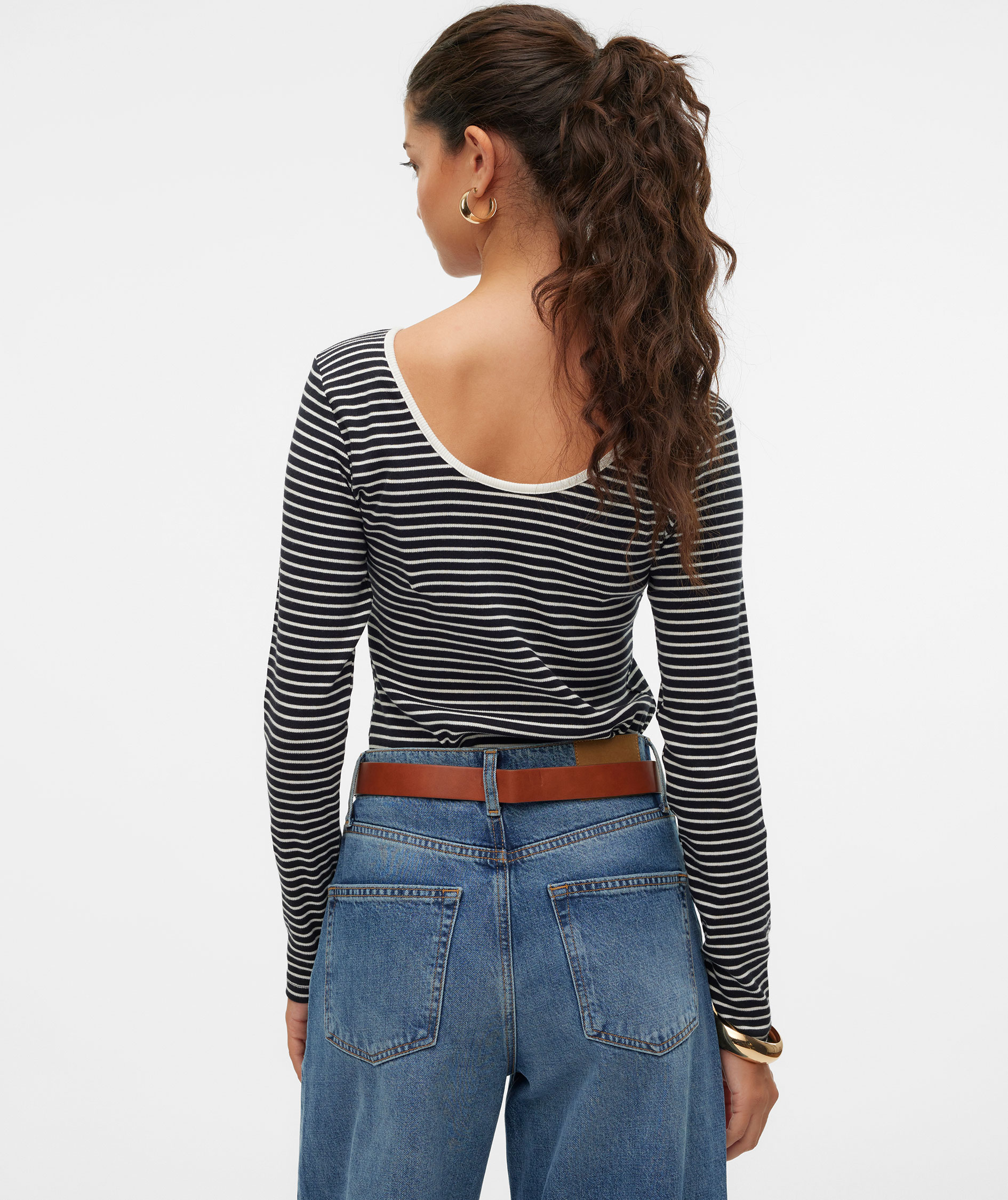 Vero Moda VMCHLOE 2-way damebluse, Black/Snow White, large image number 2