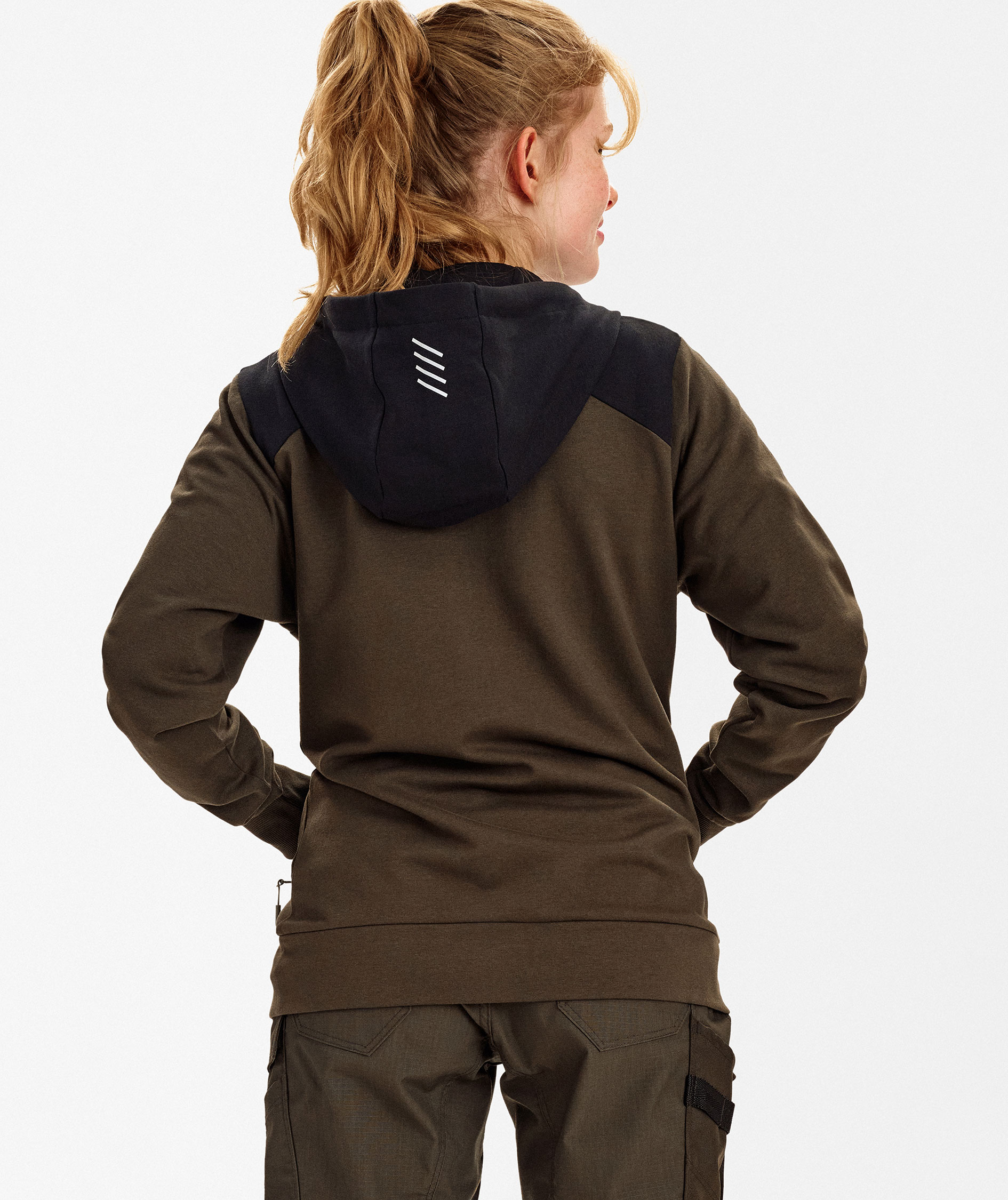 Engel Entire hoodie med dragkedja dam, Forest Green/Black, large image number 4