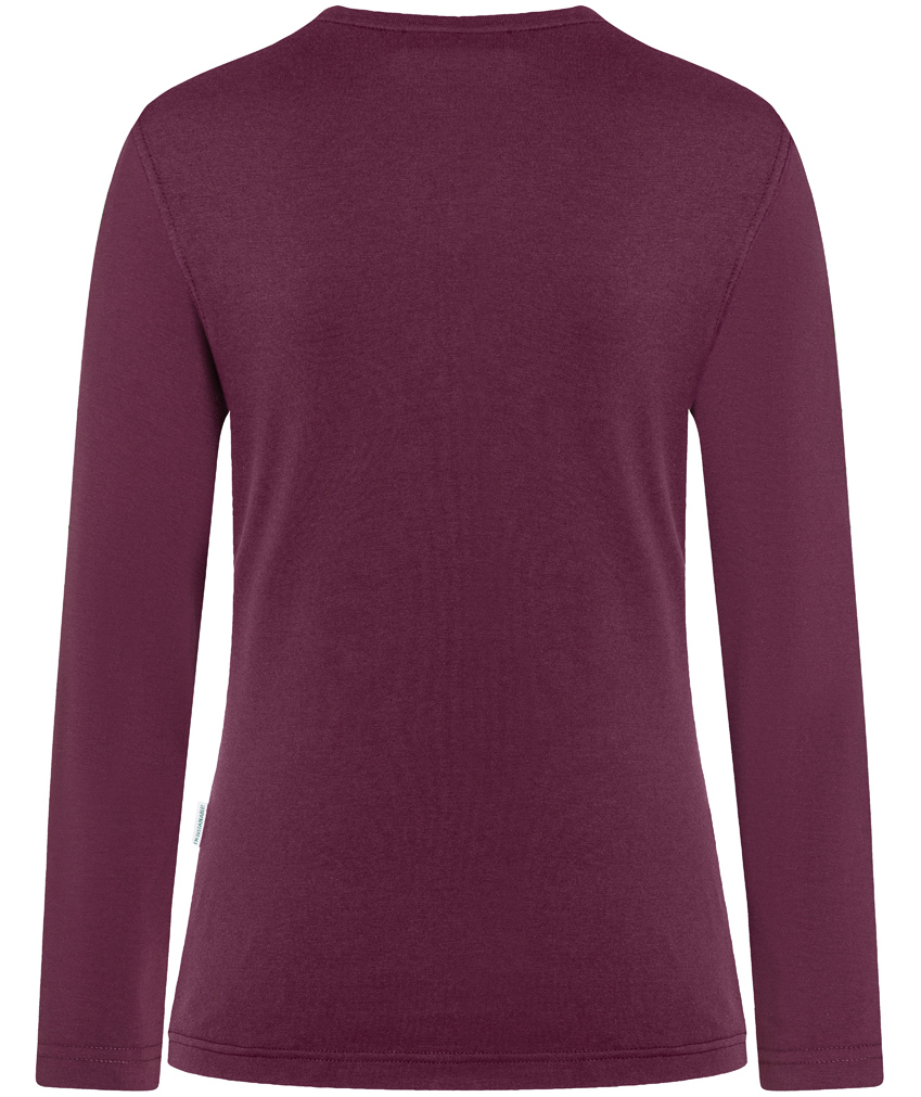 Karlowsky Casual-Flair women's long-sleeved shirt, Aubergine, large image number 2