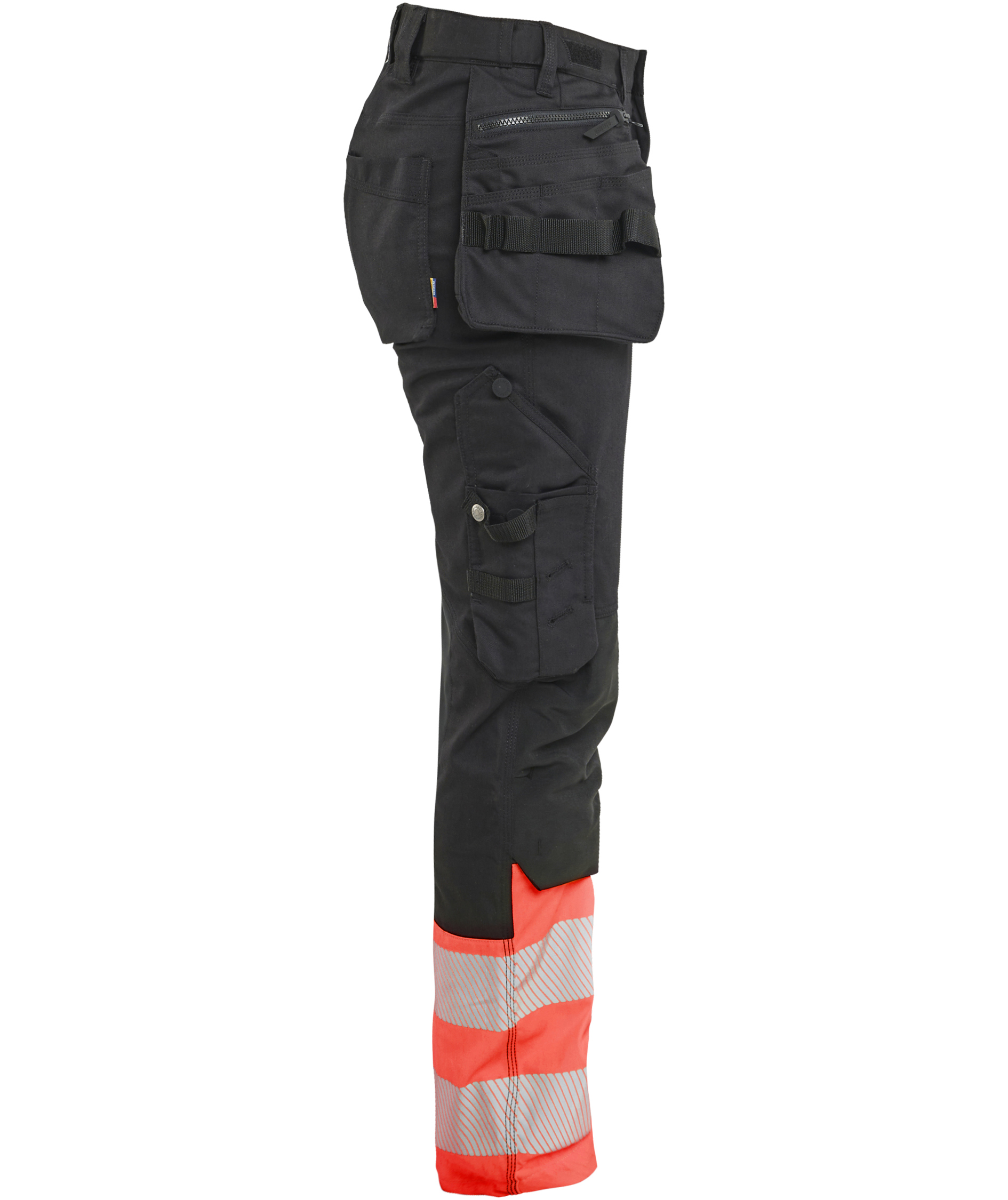 Bl&aring;kl&auml;der women's craftsman trousers, Black/Hi-Vis Red, large image number 2