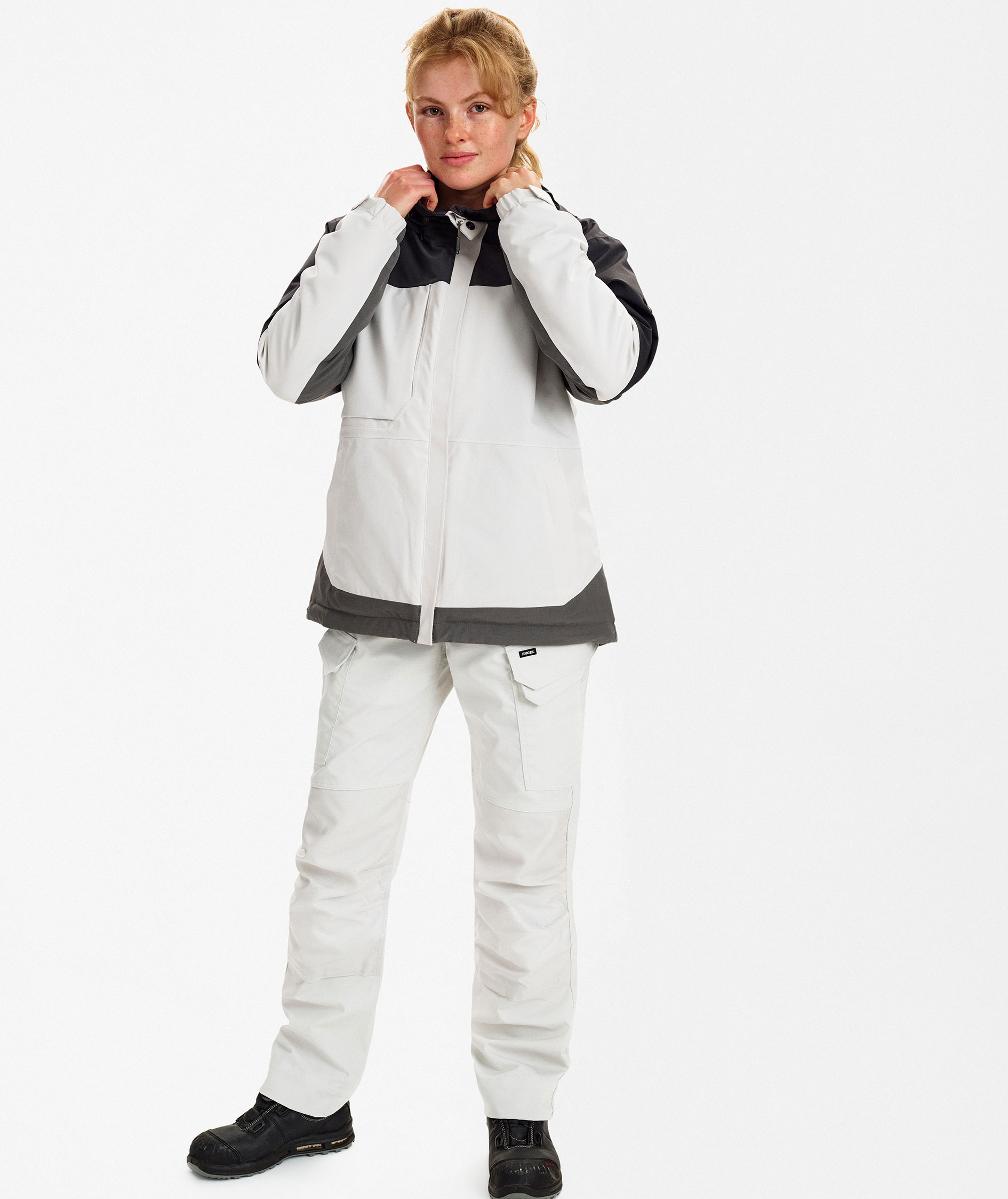Engel Entire dame vinterjakke, Bone White/Anthracite Grey, large image number 2