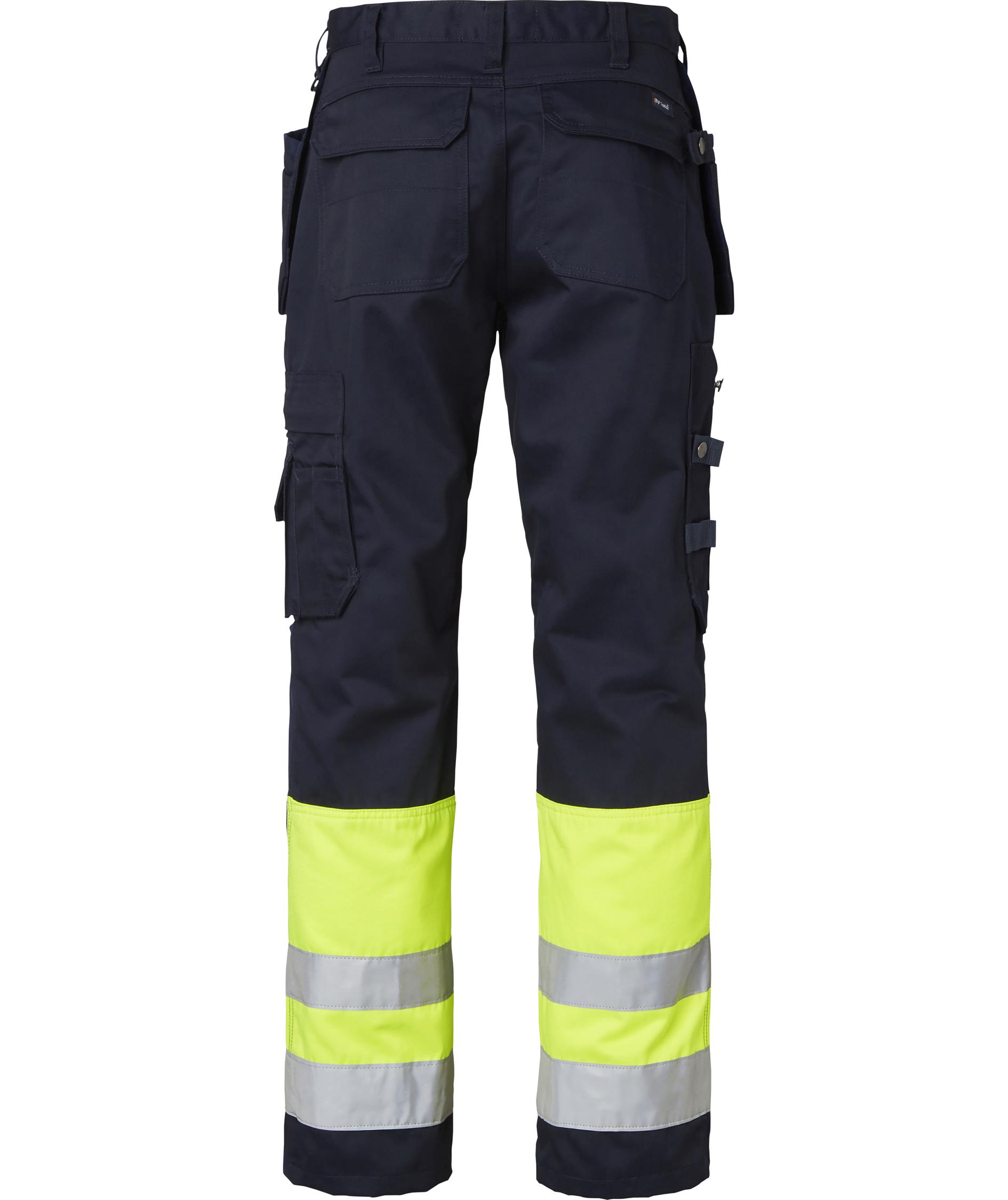 Top Swede h&aring;ndv&aelig;rkerbukser 2171, Navy/Hi-Vis gul